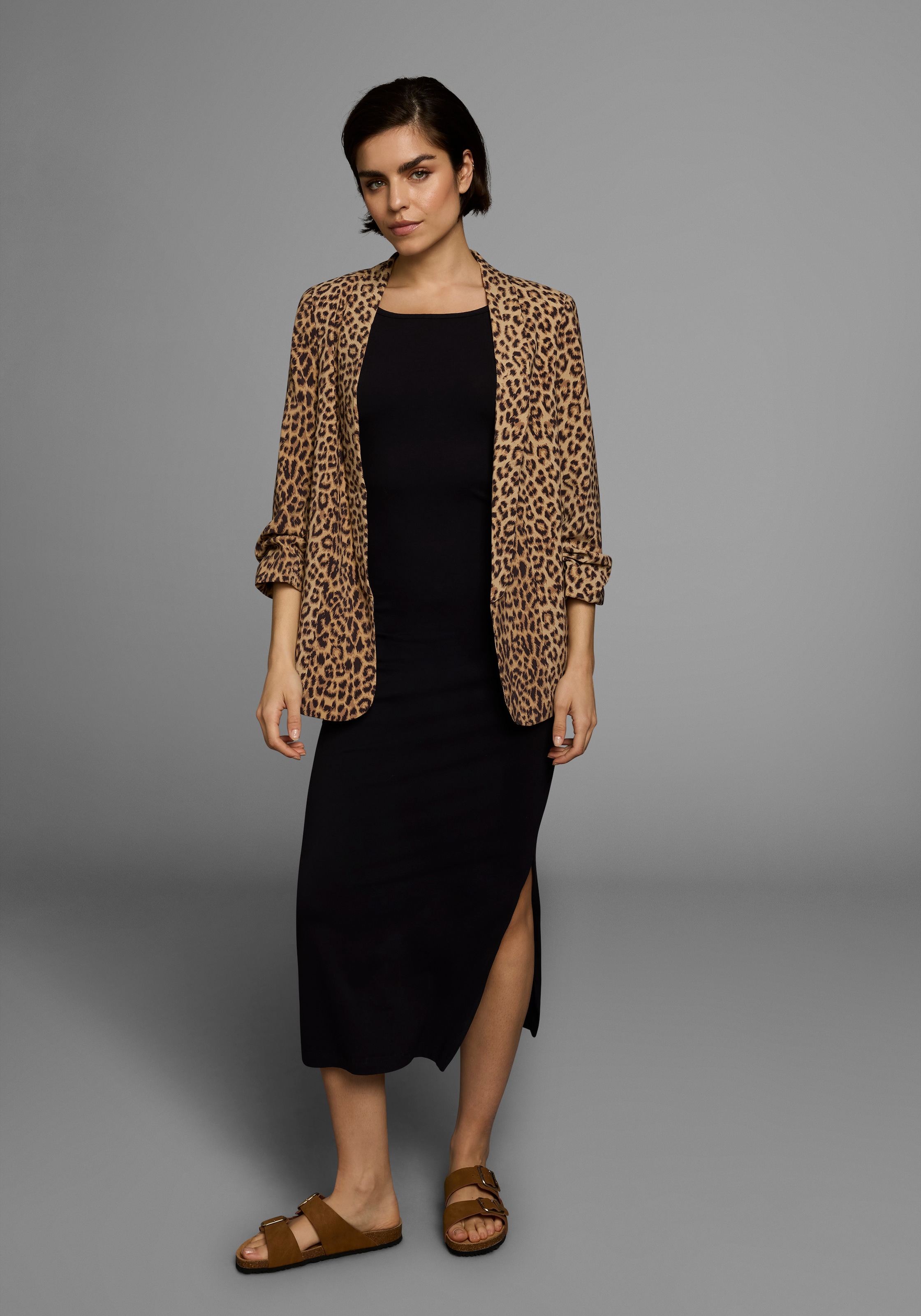 AJC Sommerkleid Ohne Taschen festlich,  Maxilänge,  unifarben,  aus elastischem Single Jersey