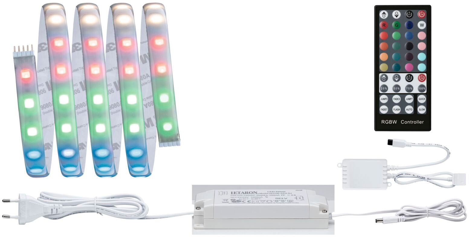 Paulmann LED-Streifen »MaxLED 500 Basisset 1,5m RGBW+ IP44 18W 440lm/m beschichtet«, 1 St.-flammig