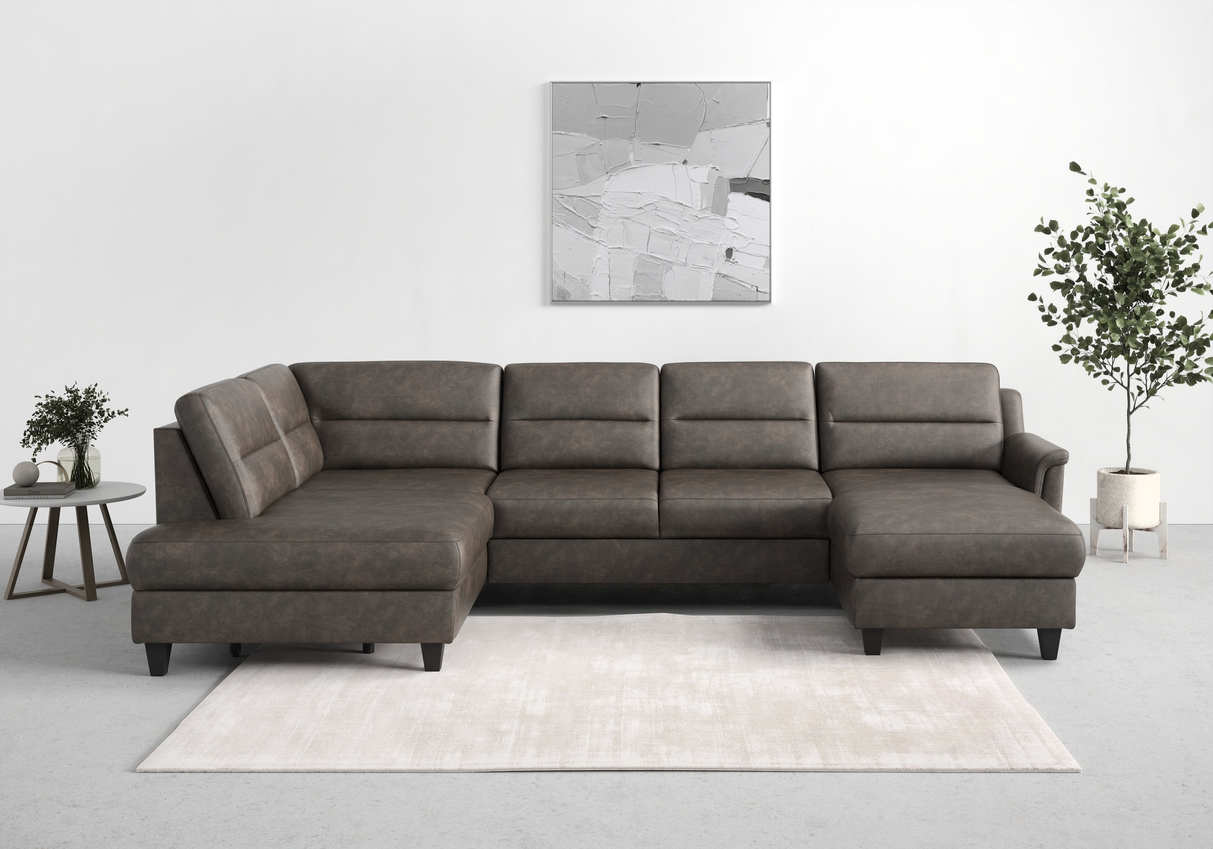 sit&more Wohnlandschaft »Farö U-Form«, inklusive Federkern, wahlweise mit Bettfunktion und Bettkasten