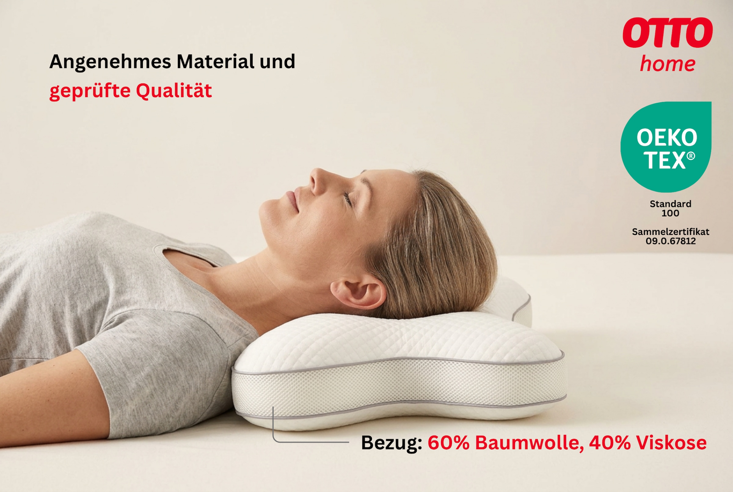 OTTO home Nackenkissen »Schmetterling NEUHEIT! in Größe: 54x44 cm« ergonomisches Nackenstützkissen für alle Schlafpositionen!