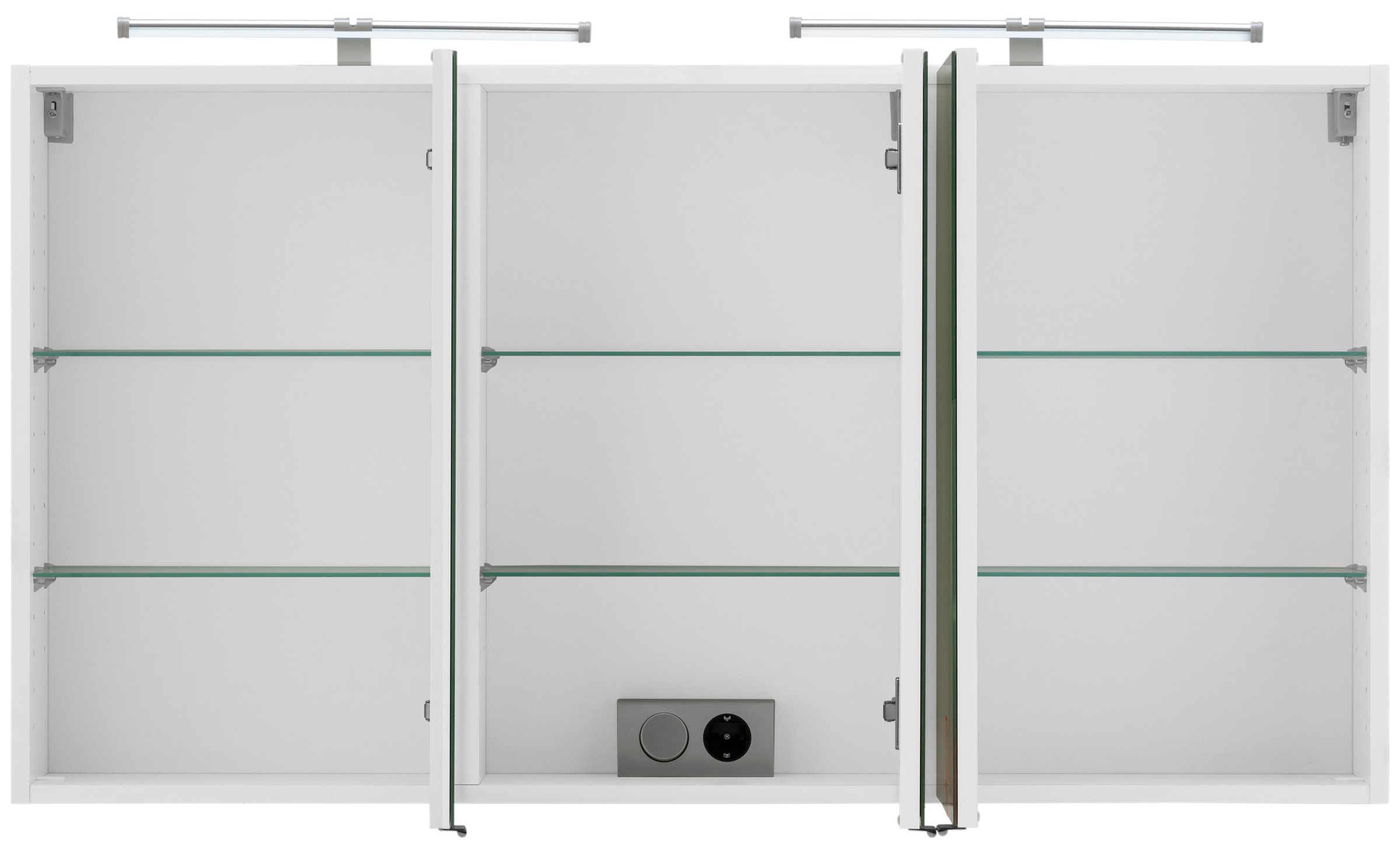 welltime Spiegelschrank »"Trento", Badezimmerschrank, Badmöbel« Breite 120 cm, mit 3D-Effekt, Spiegeltüren, inklusive  LED-Beleuchtung