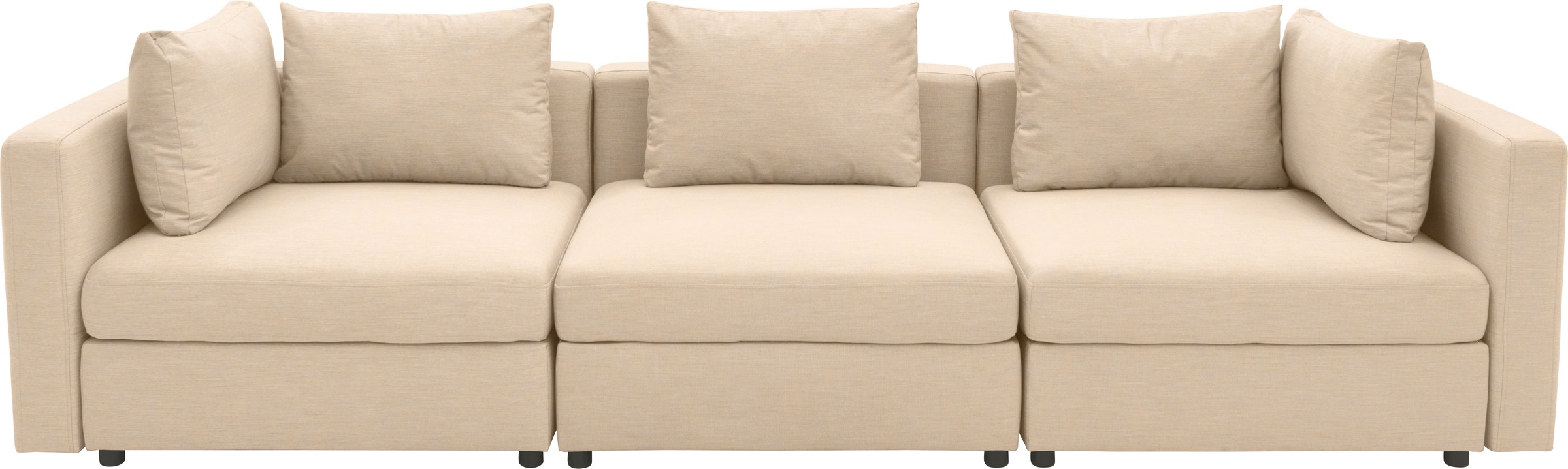 DOMO collection 3-Sitzer »Solskin, individuell erweiterbar/kombinierbar« mit losen Kissen. Rücken- und Seitenteile als Stecksystem.