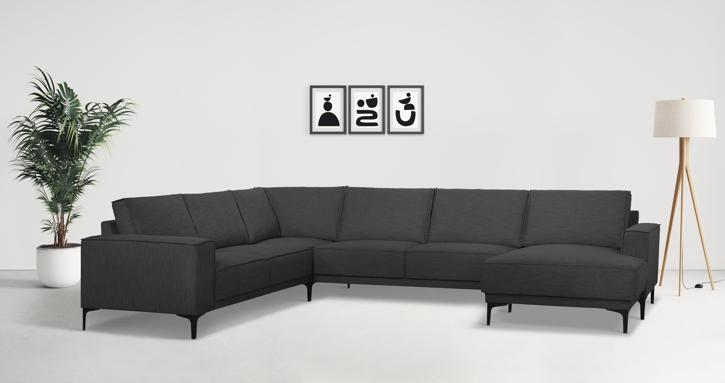 OTTO home Wohnlandschaft »XXL Sofa Oland, Struktur, Flachgewebe, Luxus-Micr günstig online kaufen