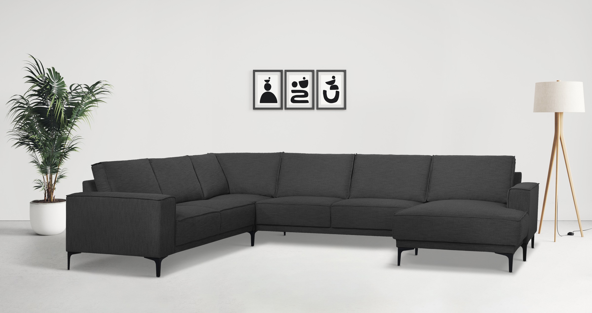 Places of Style Wohnlandschaft »XXL Sofa Oland, Struktur, Flachgewebe, Luxu günstig online kaufen