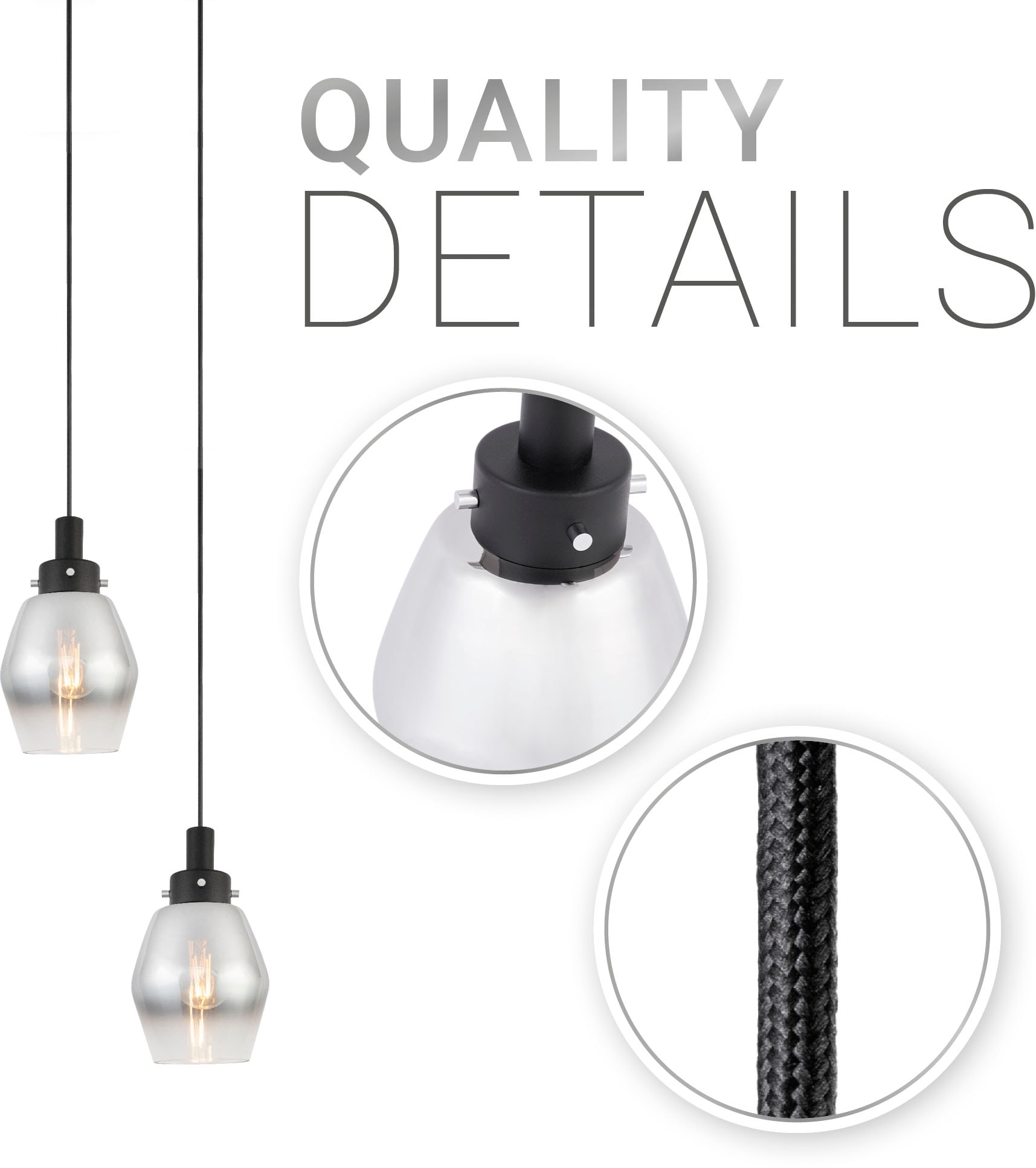 Paco Home Pendelleuchte »DORA«, Leuchtmittel E27 | ohne Leuchtmittel, Hängelampe Pendelleuche Glas Esstisch Industriell Vintage E27 Modern