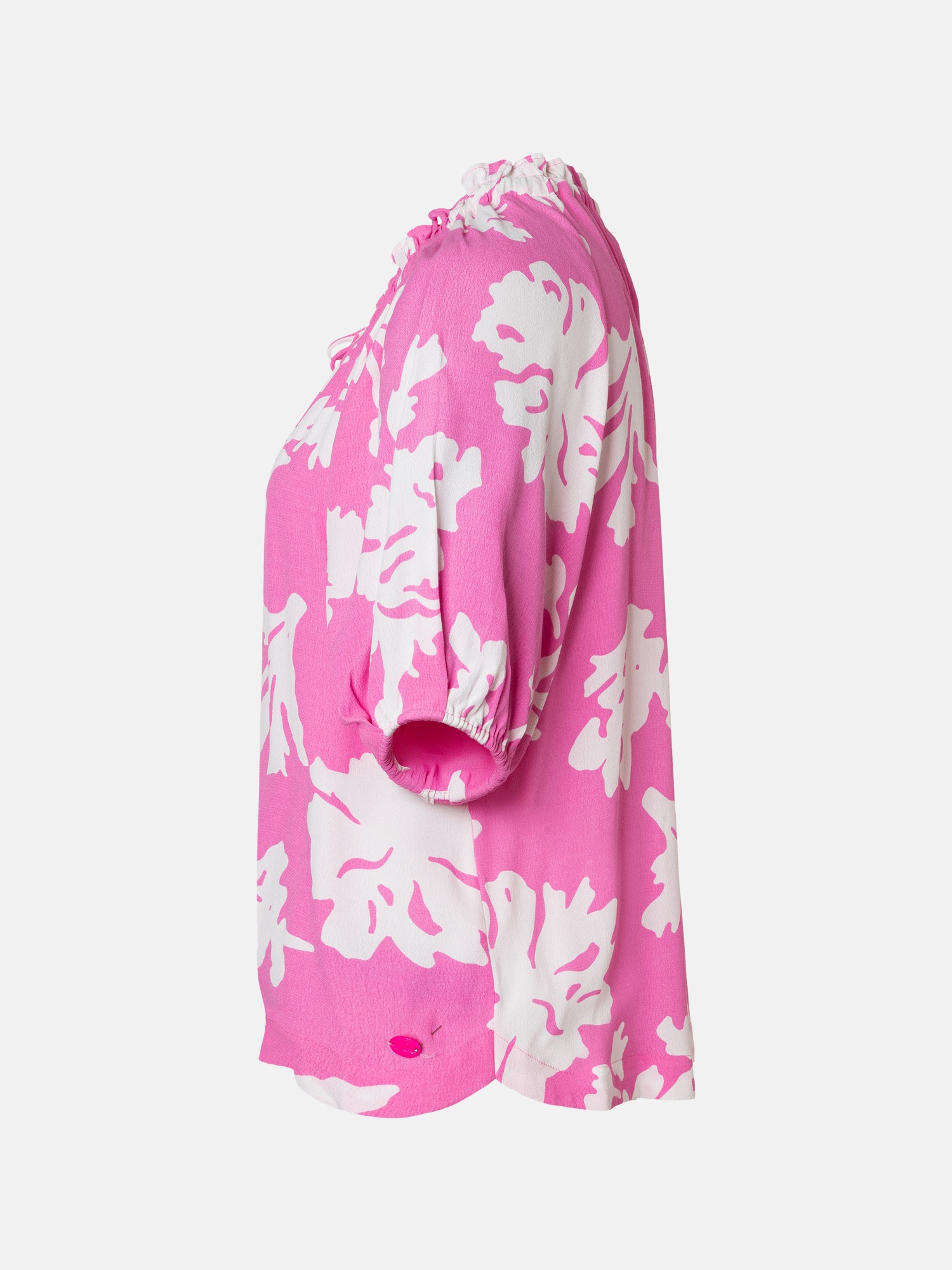 Lieblingsstück Druckbluse »RiaL« mit gerafftem Ausschnitt, Bindeband