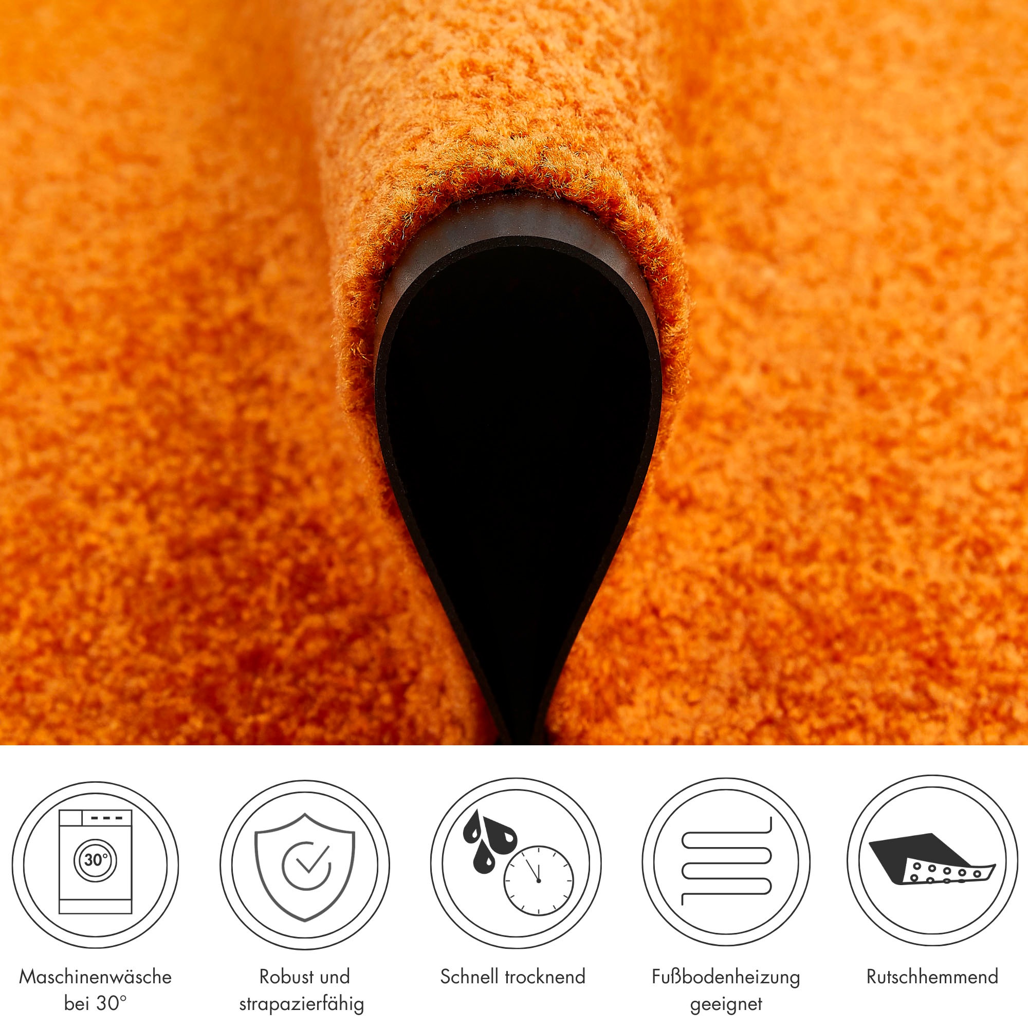my home Fußmatte »Fresh Step, Made in Belgium«, rechteckig, 7 mm Höhe, für den Eingangsbereich, Uni-Farben, rutschhemmend, robust, waschbar