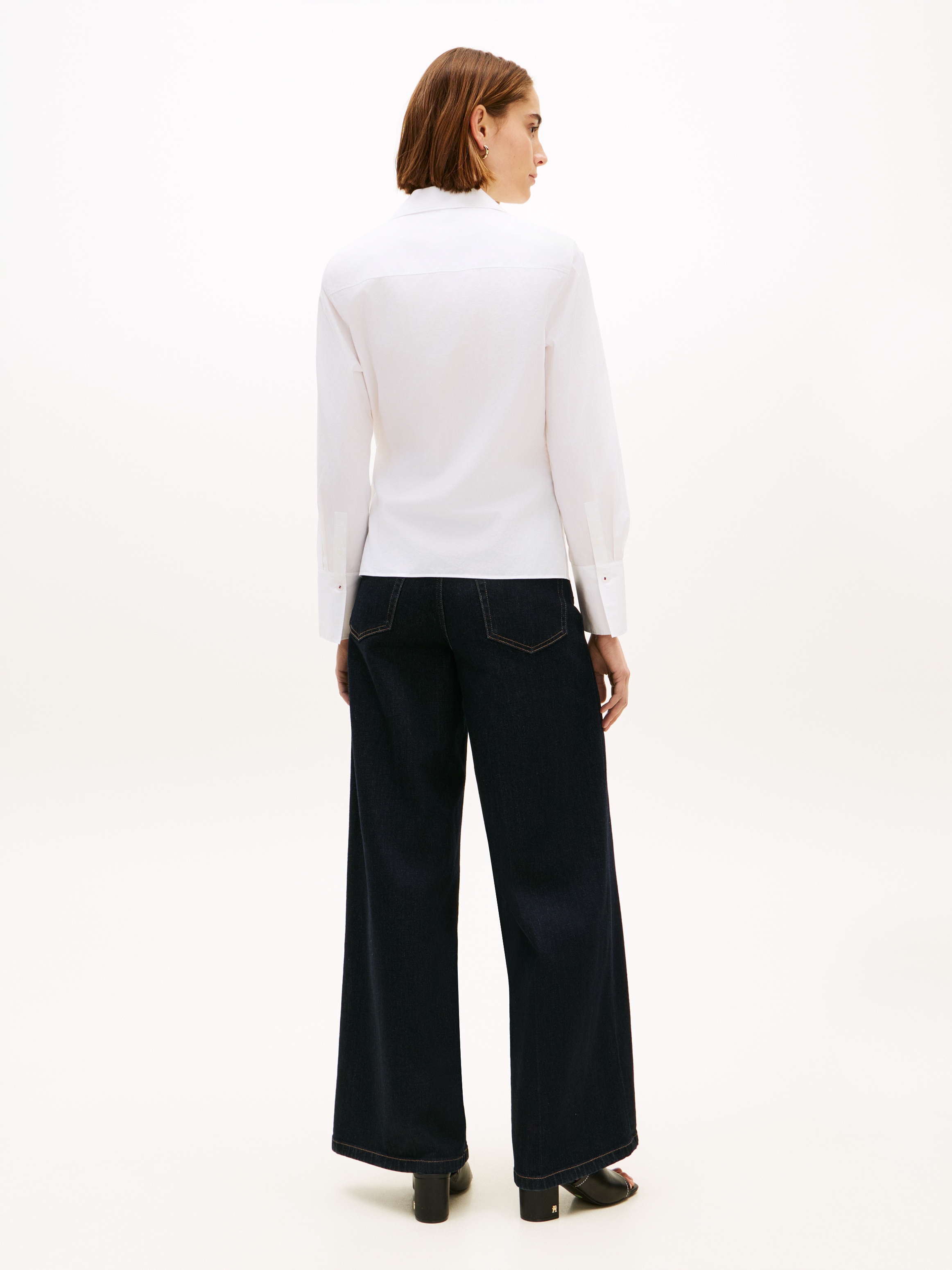 Tommy Hilfiger Langarmbluse »POPLIN KNOT BLOUSE WITH LS« mit Wickeloptik