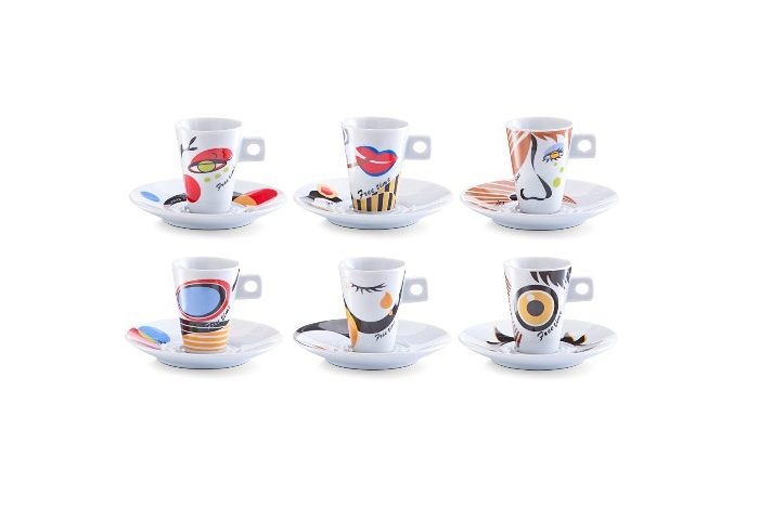 Zeller Present Espressotasse »Faces«, (Set, 12 tlg.), 6 Tassen, 6 Untertassen