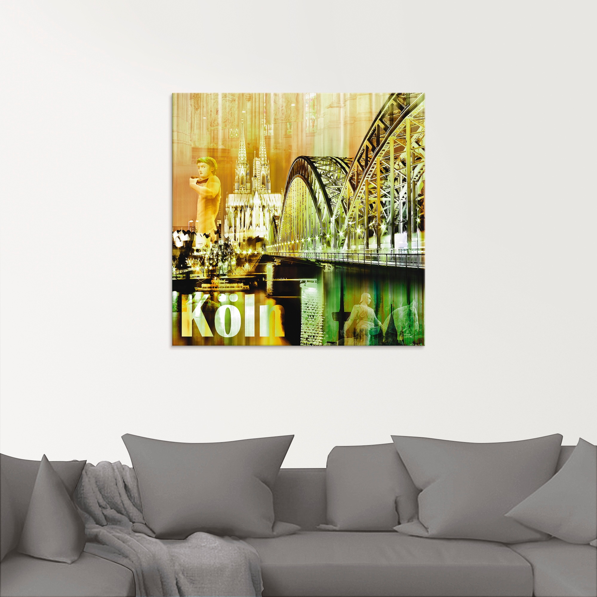 Artland Glasbild »Köln Skyline Abstrakte Collage II«, Gebäude, (1 St.), in günstig online kaufen