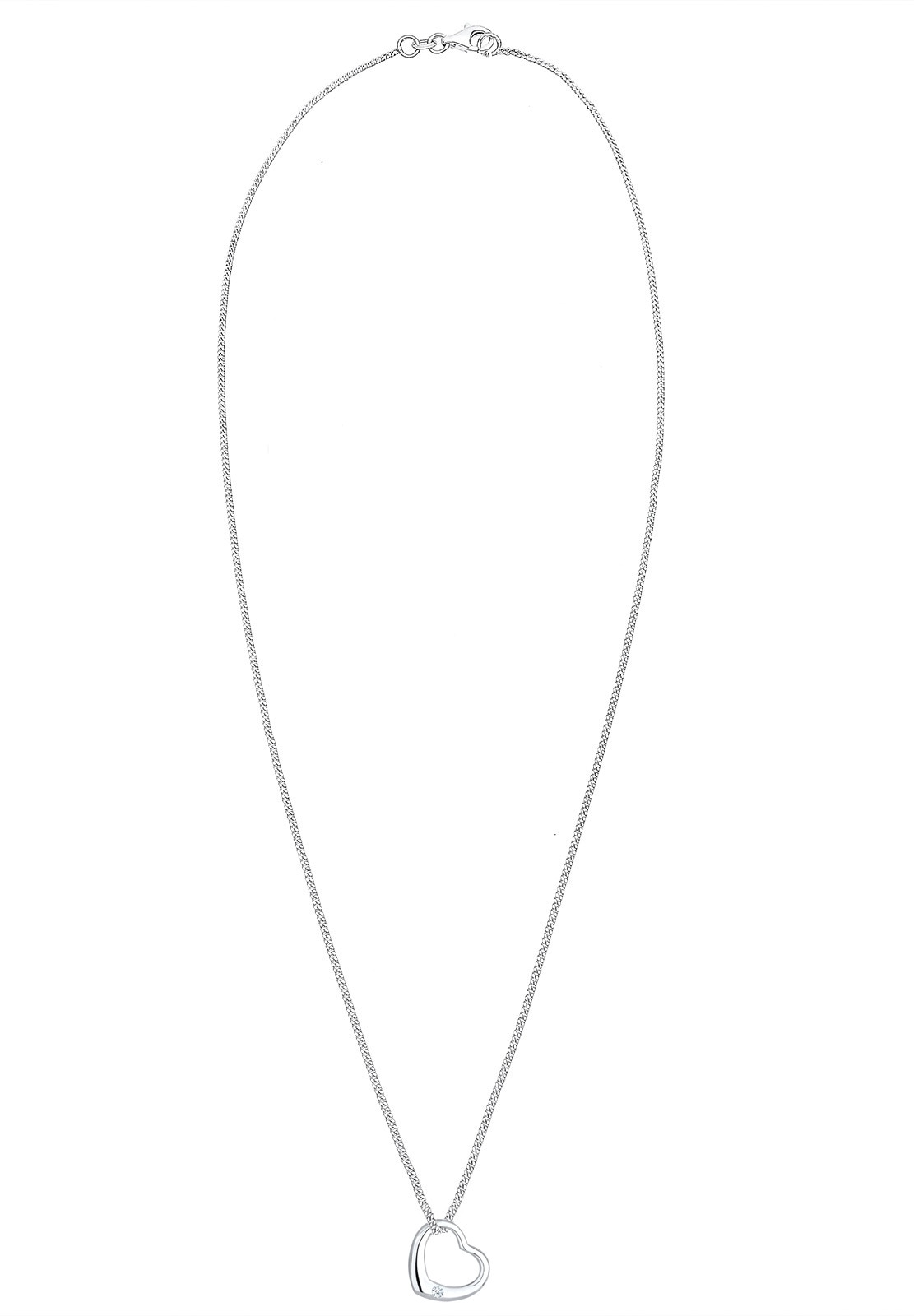 Elli DIAMONDS Collierkettchen »Herz Liebe Romantik Diamant (0.03 ct.) 925 Silber«