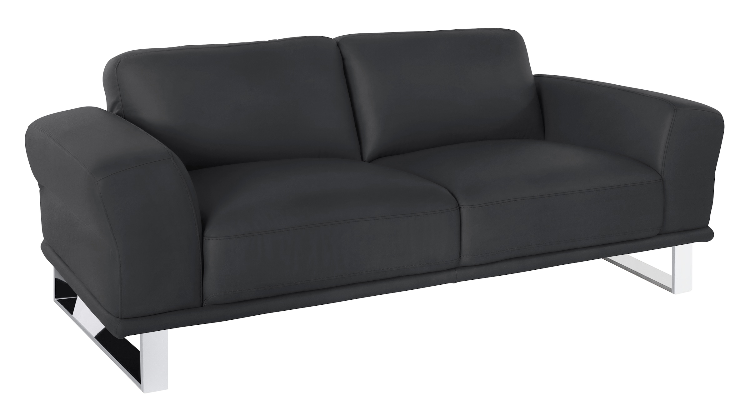 W.SCHILLIG 2,5-Sitzer »montanaa elegant und edel, bequem, Federkernunterfederung« mit Metallkufen in Chrom glänzend, Breite 212 cm