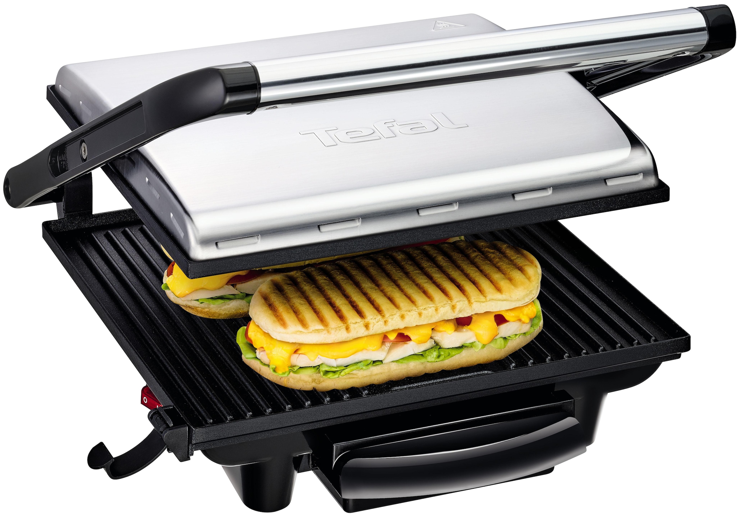 Tefal Kontaktgrill »GC241D Inicio«, 2000 W, fettarmes Grillen, gerillte Grillplatten antihaftbeschichtet, wenig Öl