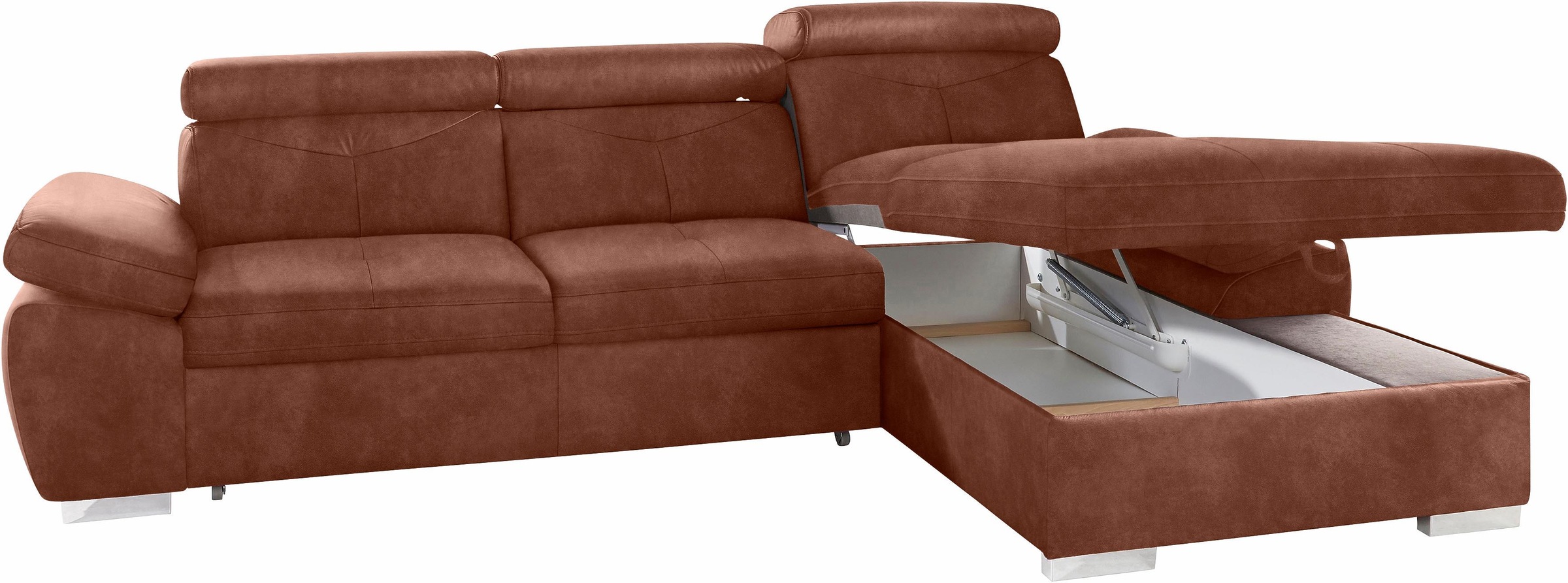 exxpo - sofa fashion Ecksofa »Spring, super bequem, mit Armteil- und Kopfteilfunktion, OTTOs Choice«, L-Form, wahlweise mit Bettfunktion und Bettkasten