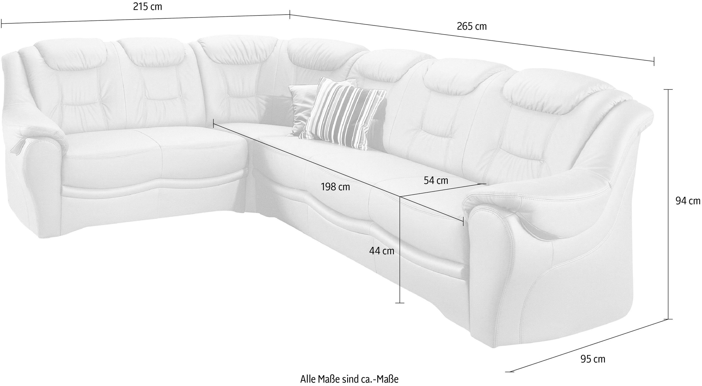 sit&more Ecksofa »Bellevue L-Form«, wahlweise mit Bettfunktion