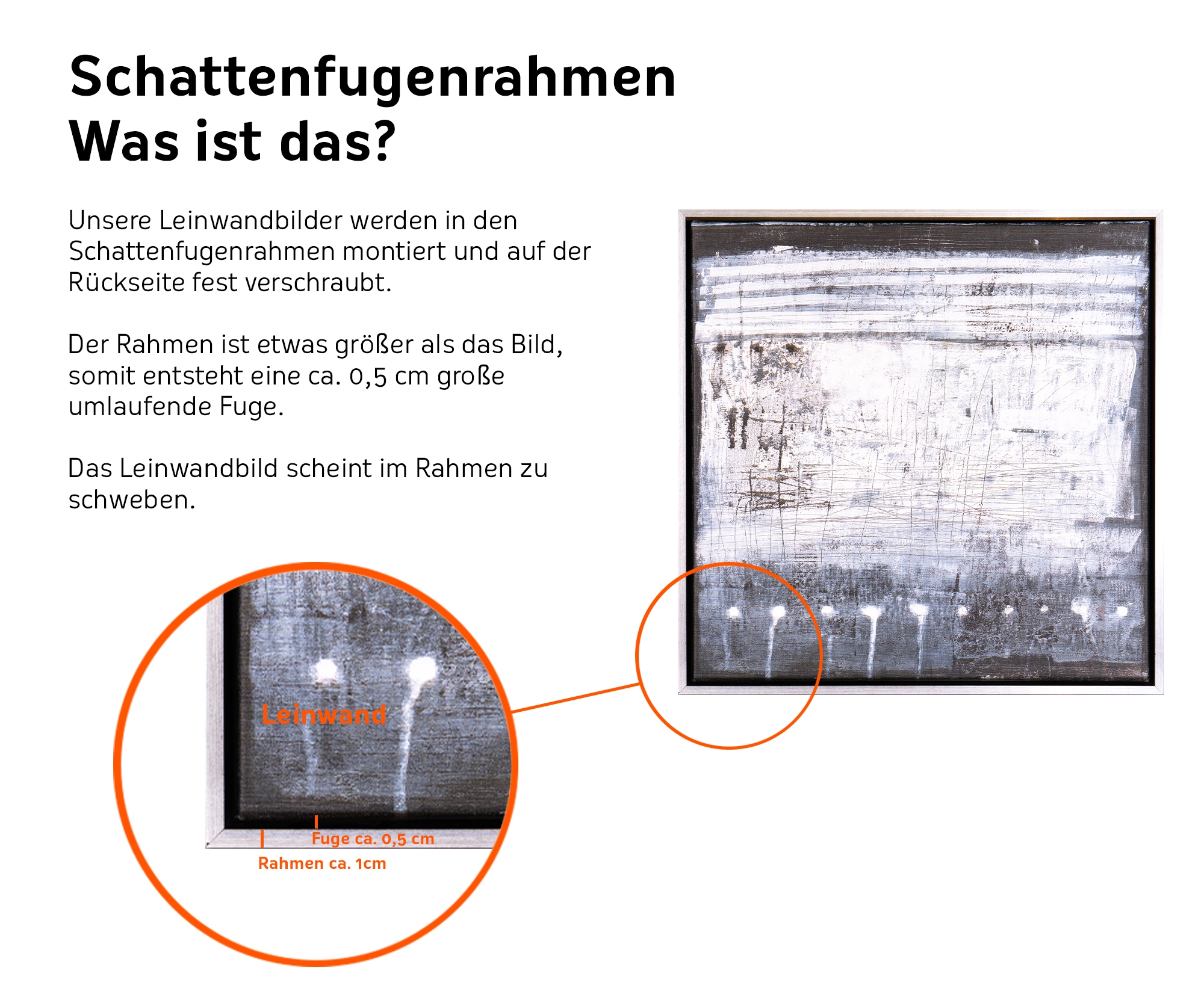 queence Leinwandbild »Abstrakt Braund und Grau«, Abstrakt-Abstrakte-Kunst-Modern, mit einem Schattenfugenrahmen veredelt