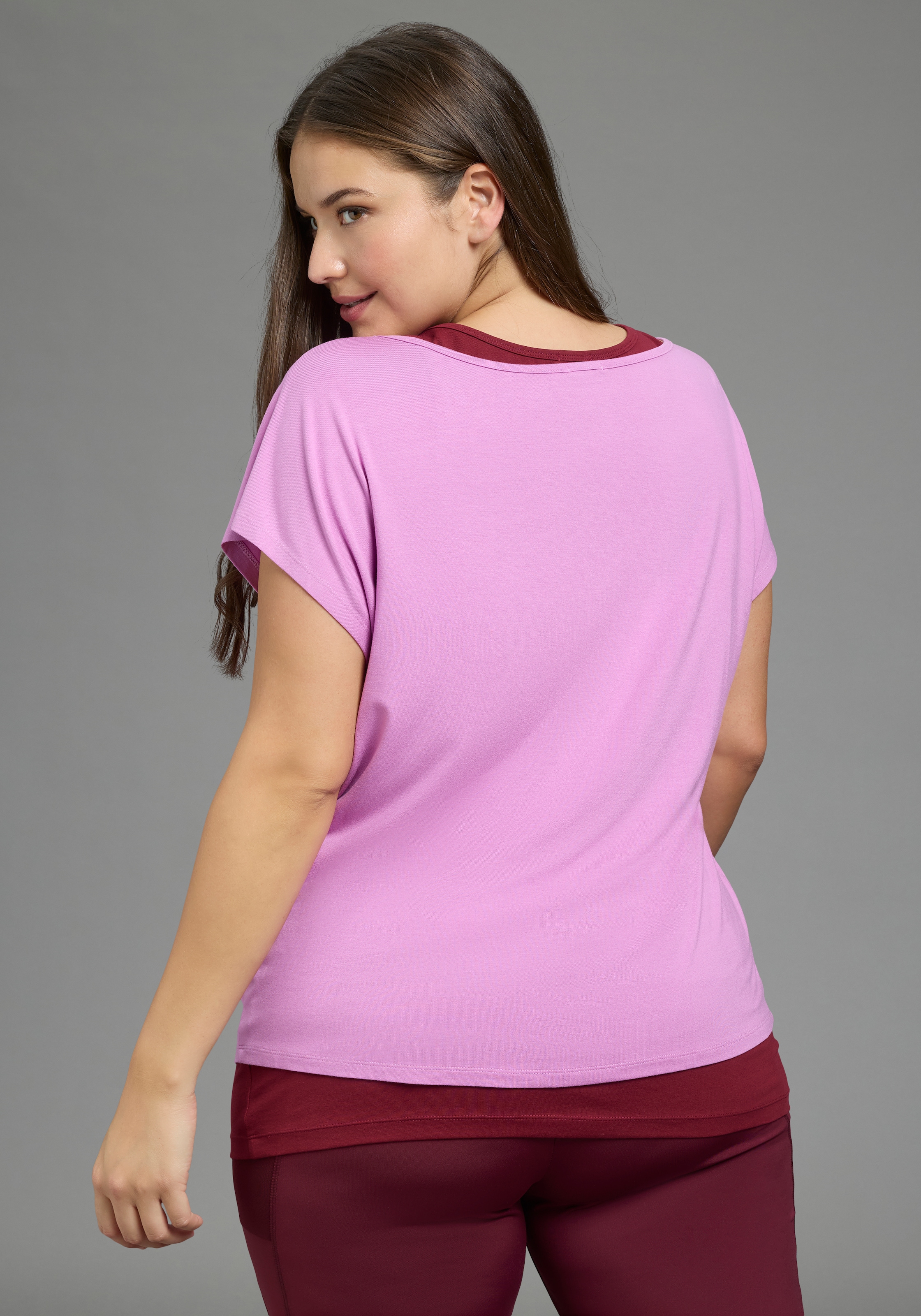 Laura Scott CURVE Yoga & Relax Shirt »Große Größen« Set, 2,  im 2er-Set, mit Rundhalsausschnitt, aus Jersey, unifarben