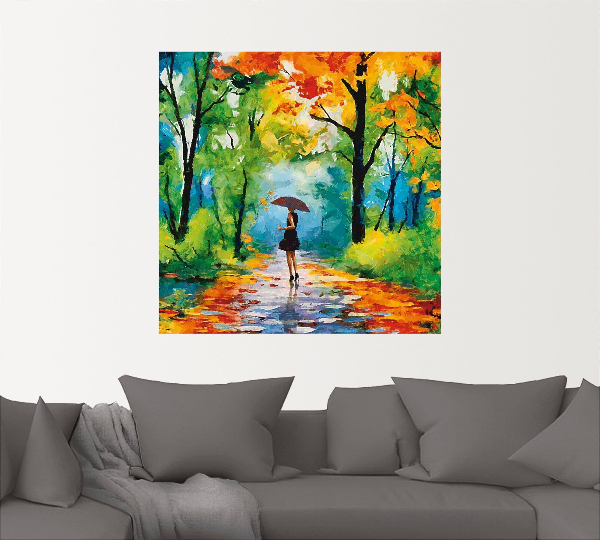 Artland Wandbild "Herbstlicher Spaziergang im Park", Vier Jahreszeiten Bild günstig online kaufen