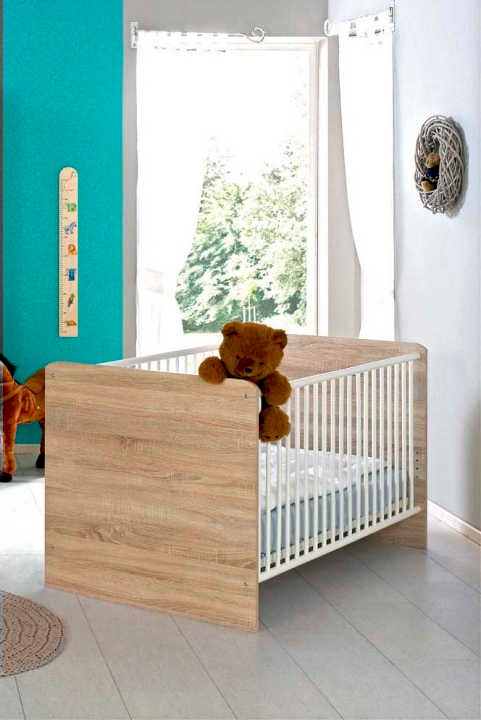 BMG Möbel Babyzimmer-Komplettset »Maxim«, (Set, 4 St., Bett + Wickelkommode + 4-trg. Schrank + Standregal), Bett + Wickelkommode + 4-trg. Schrank + Standregal