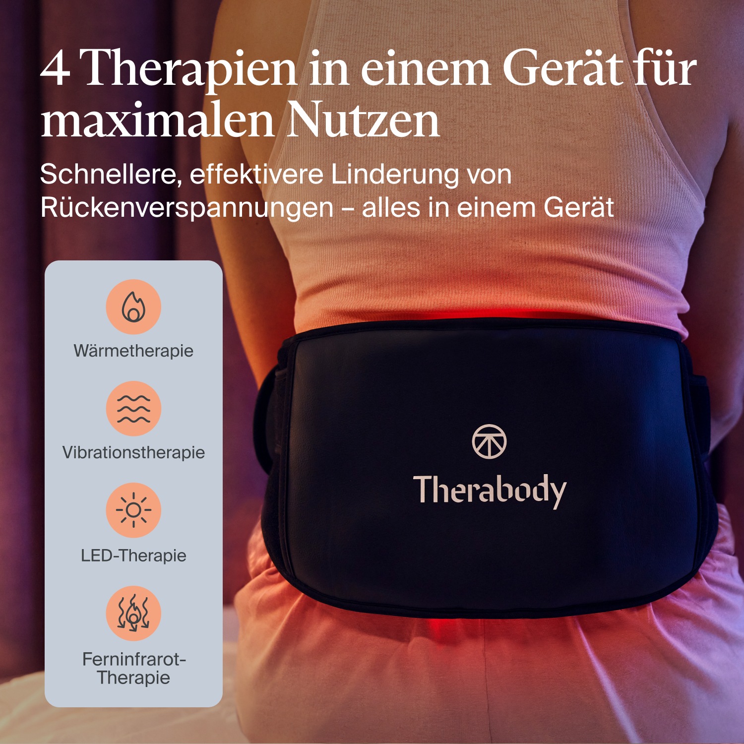 Therabody Wärmegürtel »ThermBack LED Therapiebandage mit Ferninfrarot, LED, Wärme, Vibration« Lindert Rückenschmerzen, fördert Erholung & steigert Beweglichkeit