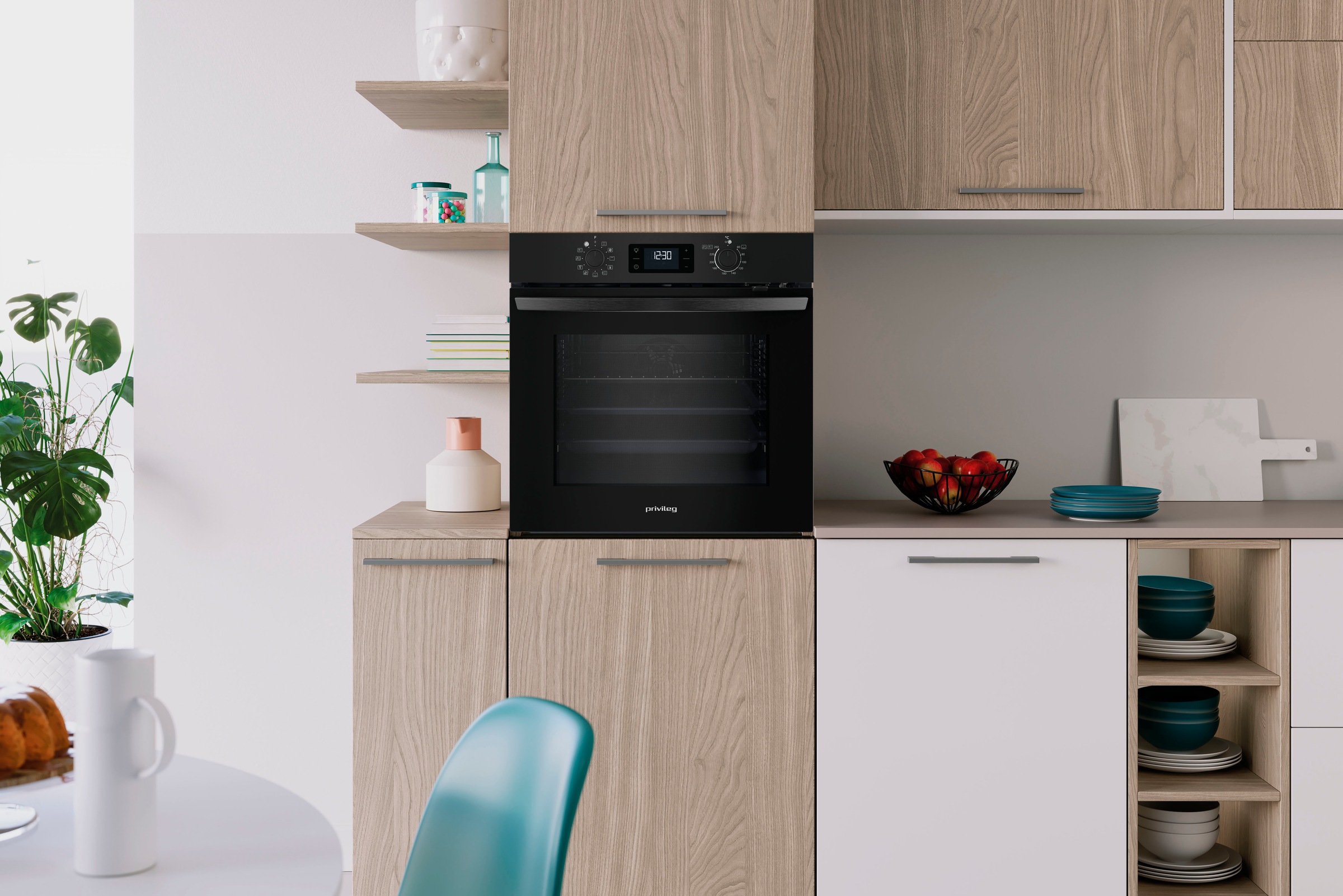 Privileg Einbaubackofen  »PBA285PU1K«, mit Teilauszug, Multi-Level-Kochen - gleichzeitiges Zubereiten auf drei Ebenen