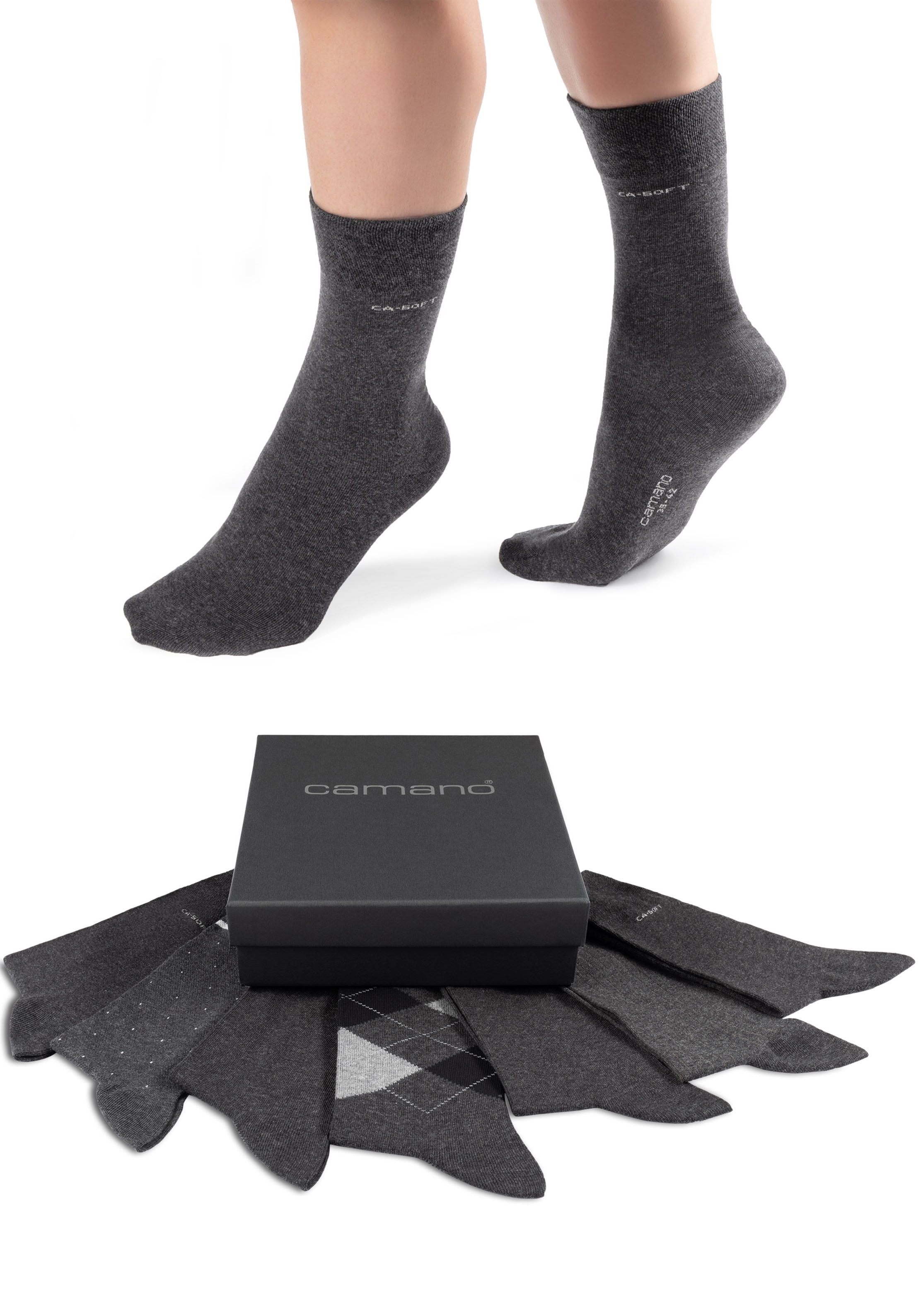 Camano Funktionssocken »ca-soft«, (7 Paar), mit langer Form