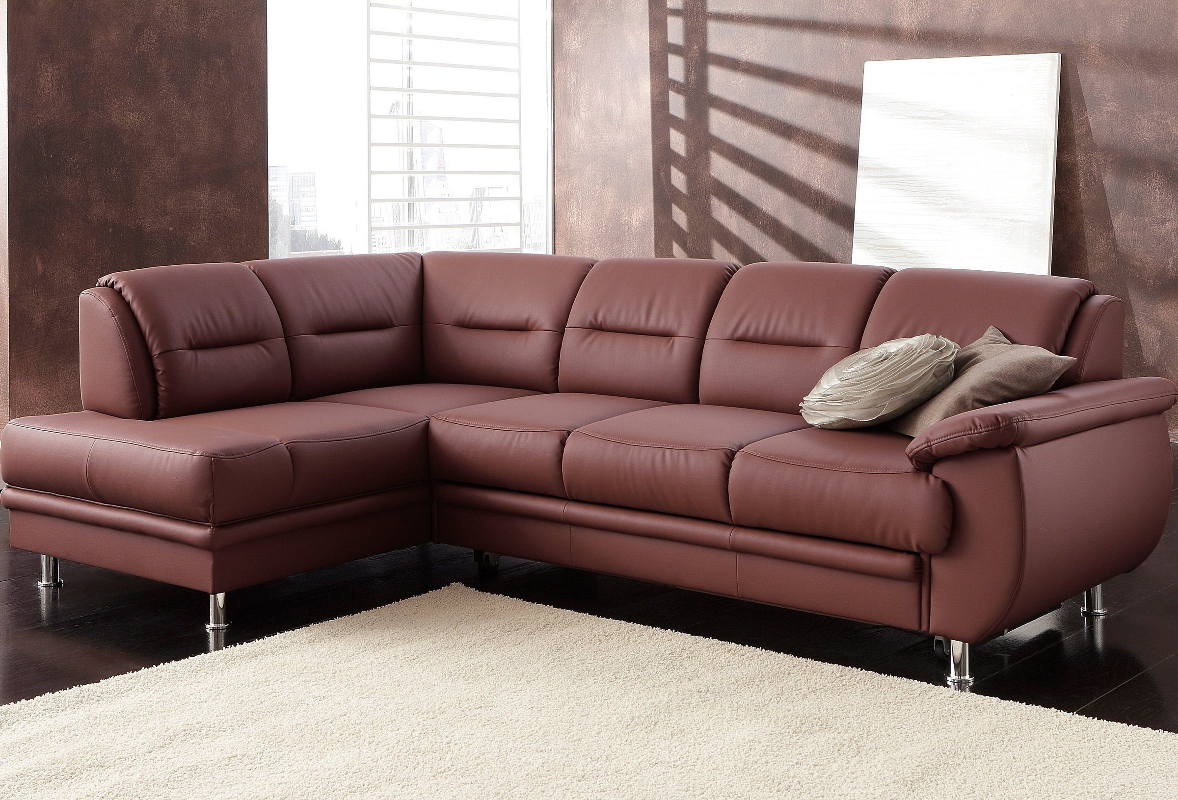 sit&more Ecksofa »Mailand L-Form«, wahlweise mit Bettfunktion