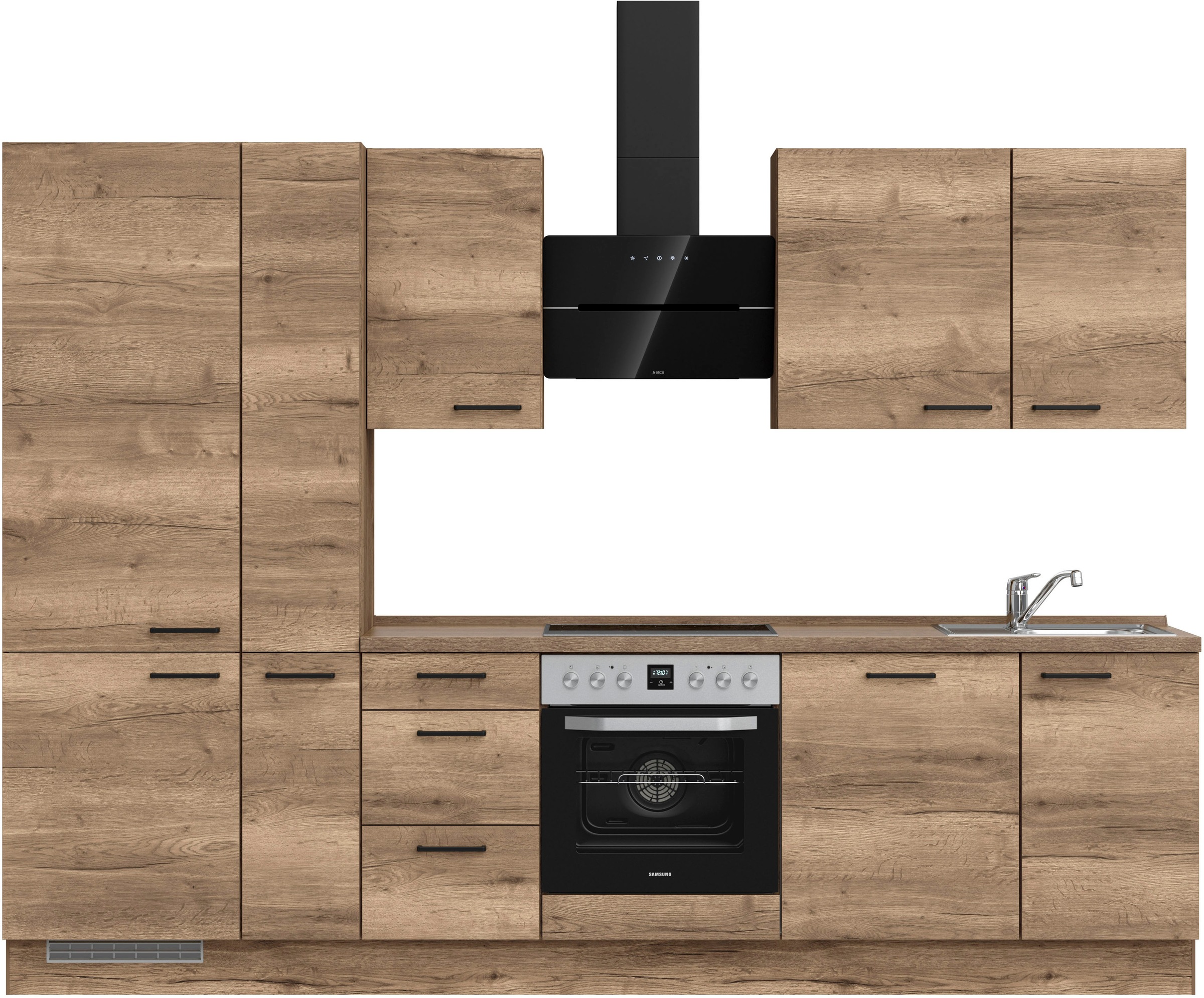 nobilia® Küchenzeile »&quot;Structura II&quot;« vormontiert, Ausrichtung wählbar, Breite 300 cm, wahlw. mit E-Geräten