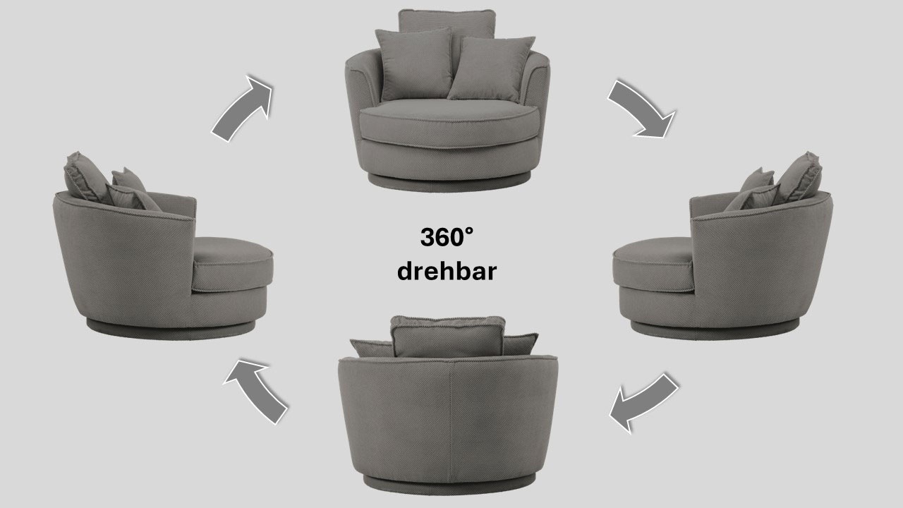 Leonique Drehsessel »MAISIE, Love Seat,Lese-Sessel,Sessel-Set, mit Hocker« günstig online kaufen