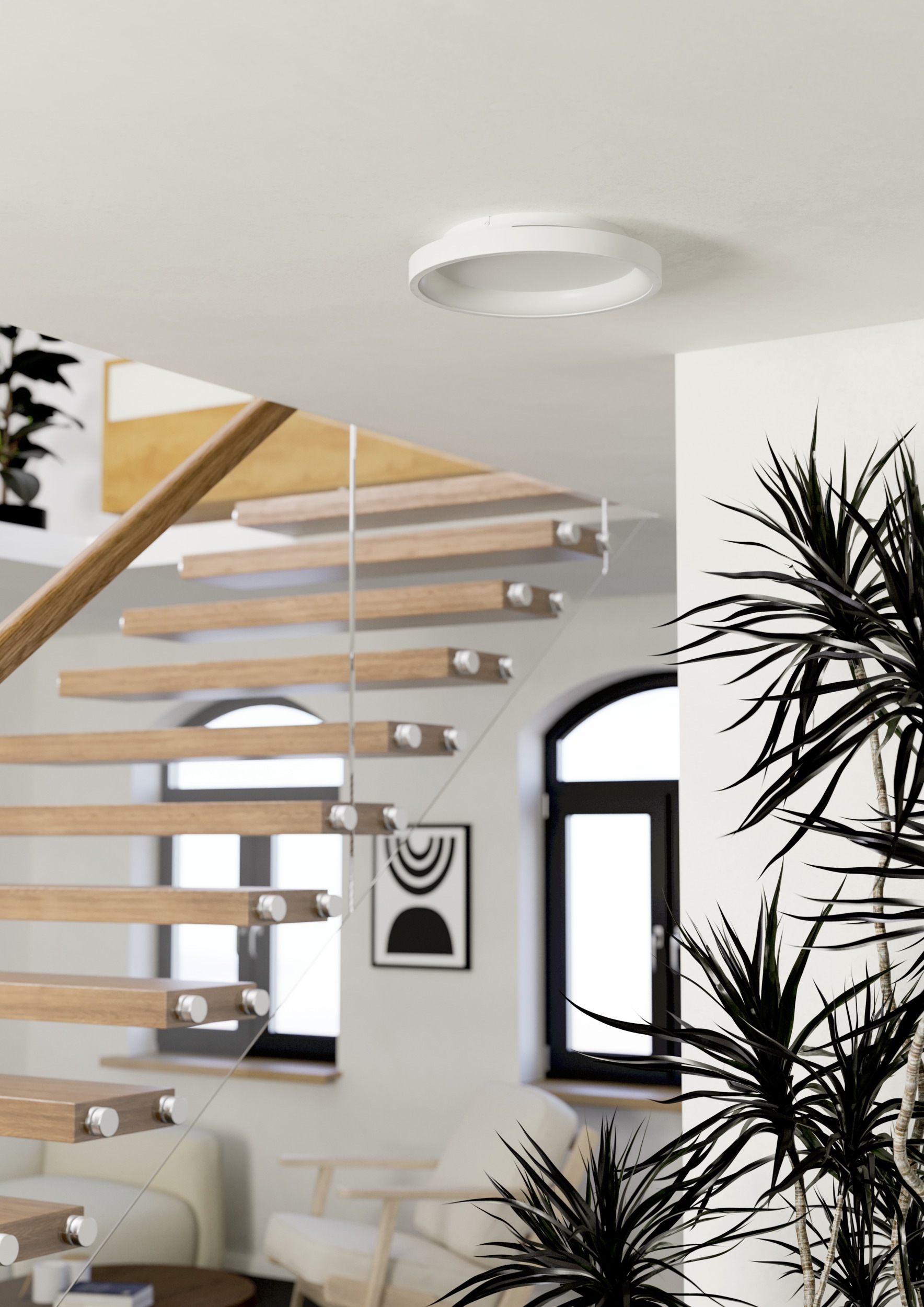 EGLO LED Deckenleuchte »LORETELLO-Z Deckenlampe - Stahl - LED - 19,6W - IP20« LED-Modul 1 Stk. Kaltweiß | Neutralweiß | RGB | Warmweiß Wohzimmerlampe, Esszimmerlampe, Flur, Schlafzimmer, H7,5 x Ø35 cm