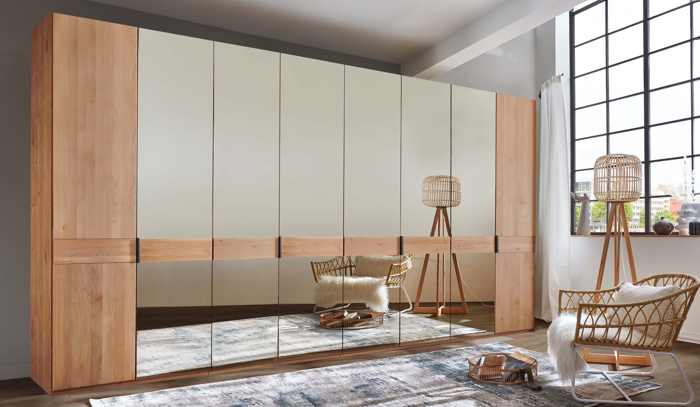 WIEMANN Kleiderschrank "Cardiff, Massivholztüren in Kombination mit Glas- o günstig online kaufen