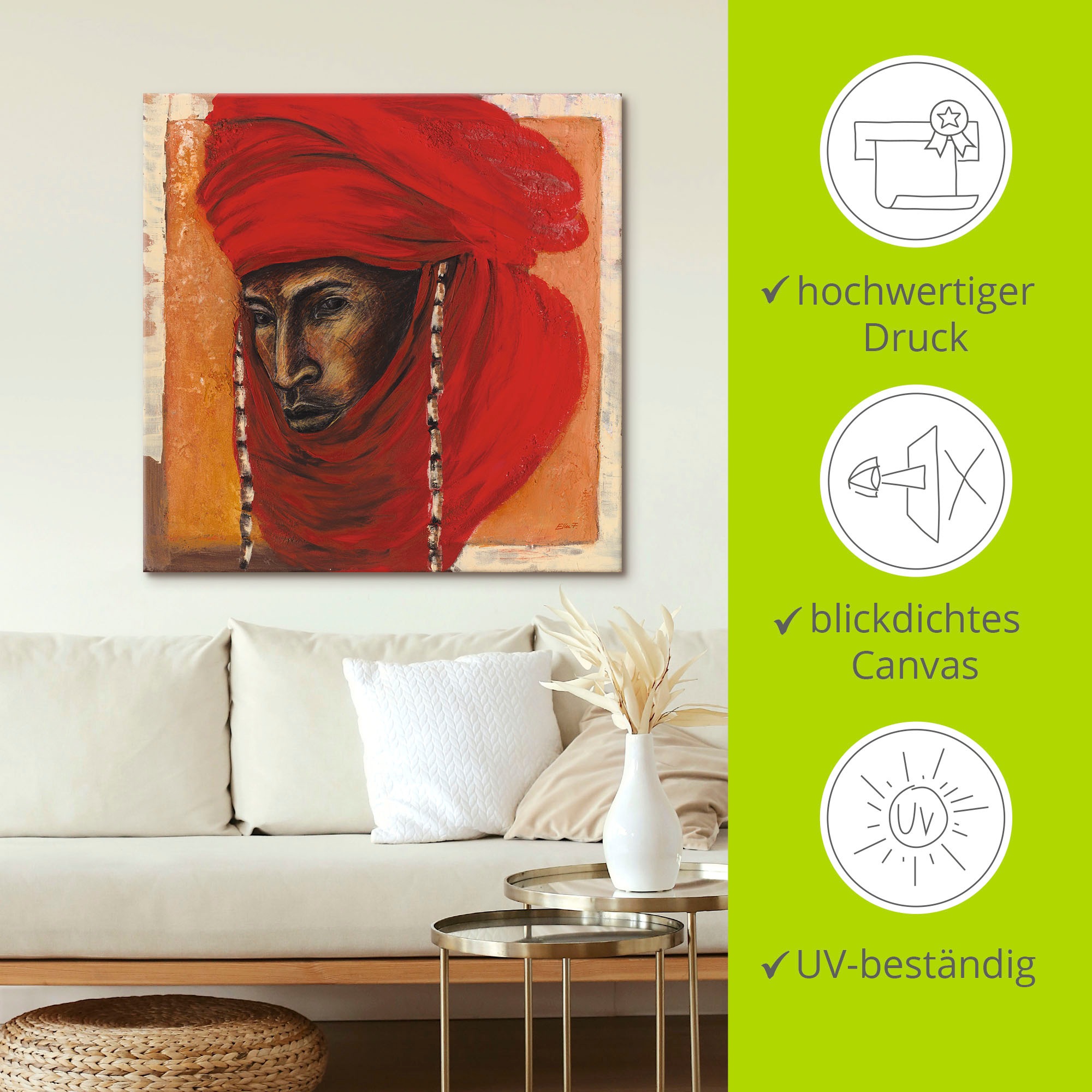 Artland Wandbild »Beduine«, Mann, (1 St.), als Leinwandbild, Poster in verschied. Größen