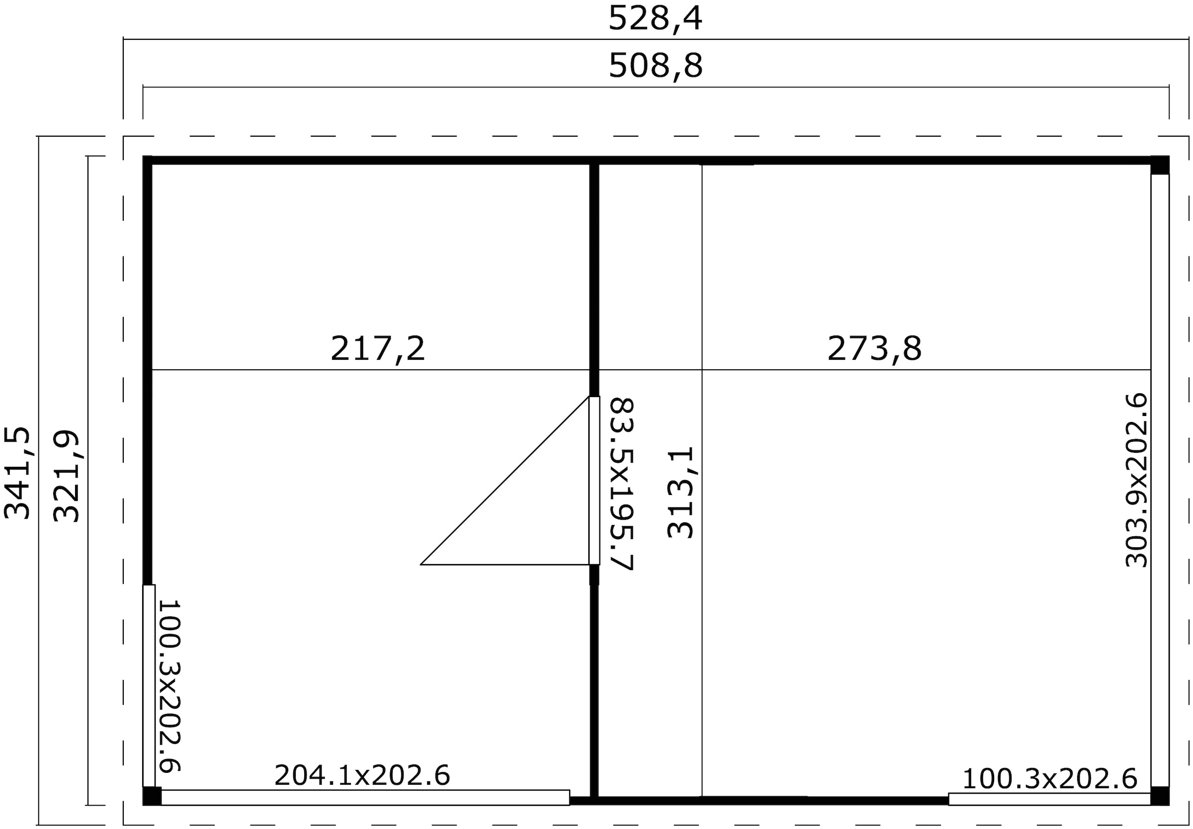LASITA MAJA Gartenhaus »DOMEO 3 CARBONGRAU/ANTHRAZIT«, (Set), 2-Raum, Fundamentmass 5088 x 3219, Carbongrau
