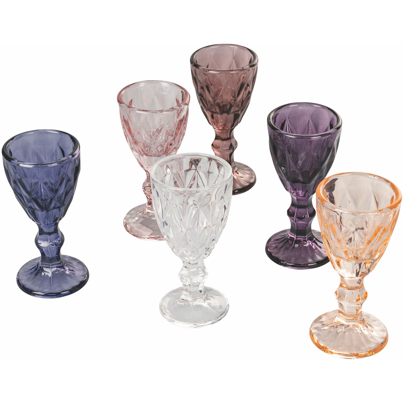 VILLA D'ESTE Likörglas »Prisma Provence« Gläser-Set, 6-teilig, Inhalt 45 ml violett/lila/transparent