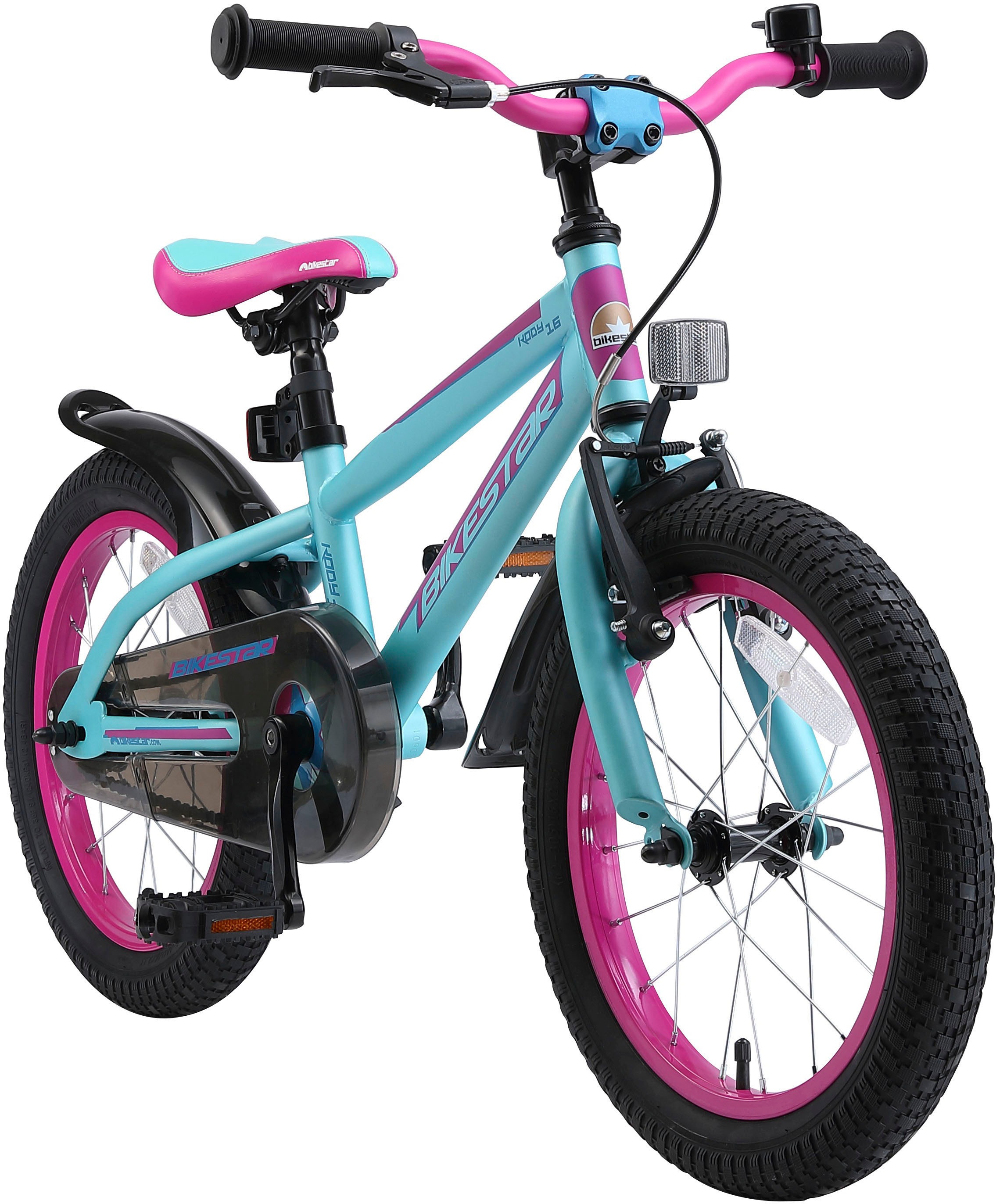 Kinderfahrrad, 1 Gang türkis 16 Zoll (40,64 cm) 23 cm – 16 Zoll (40,64 cm)