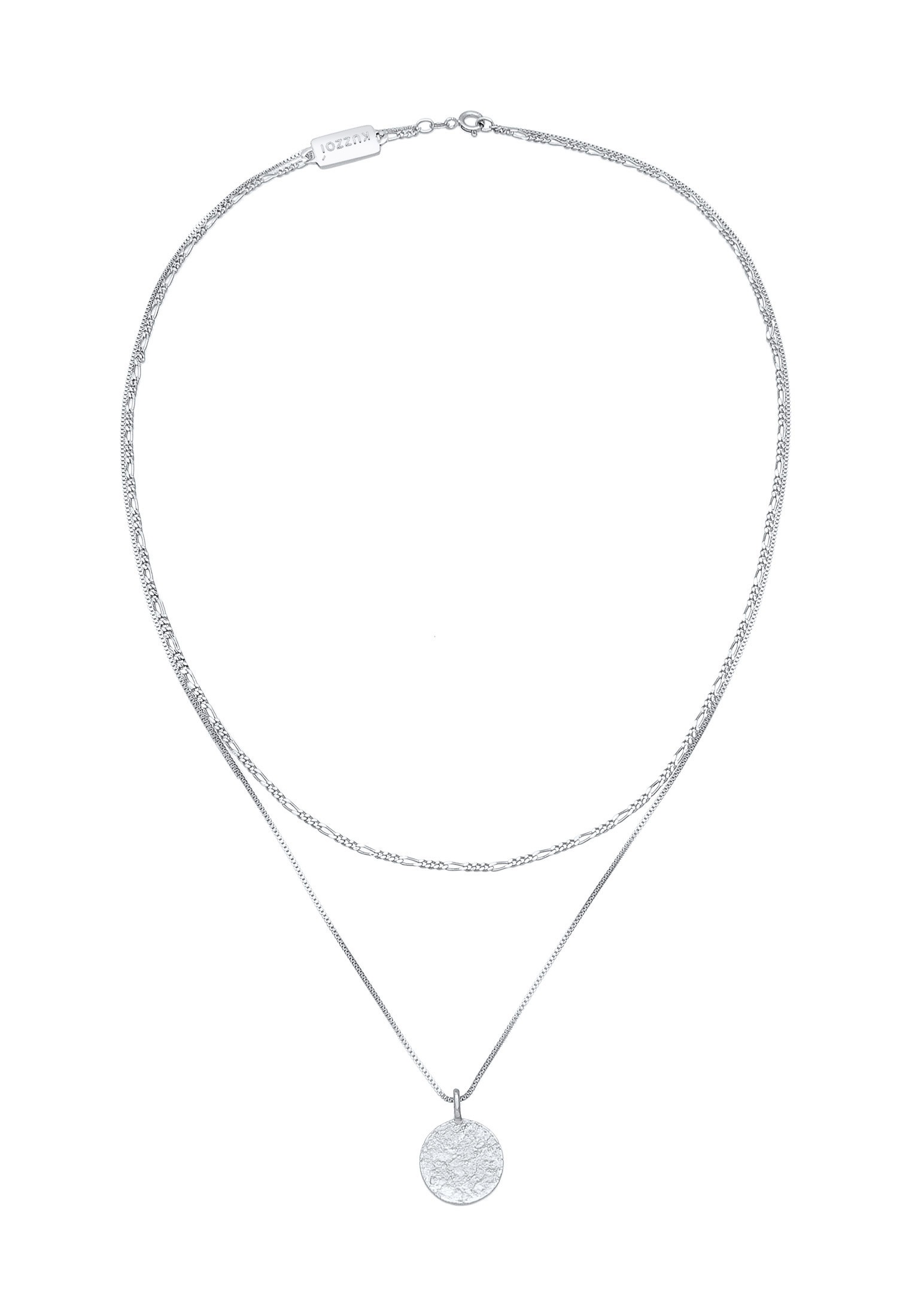 Kuzzoi Kette mit Anhänger »Herren Layer Figaro Venezianer Plättchen 925 Silber«