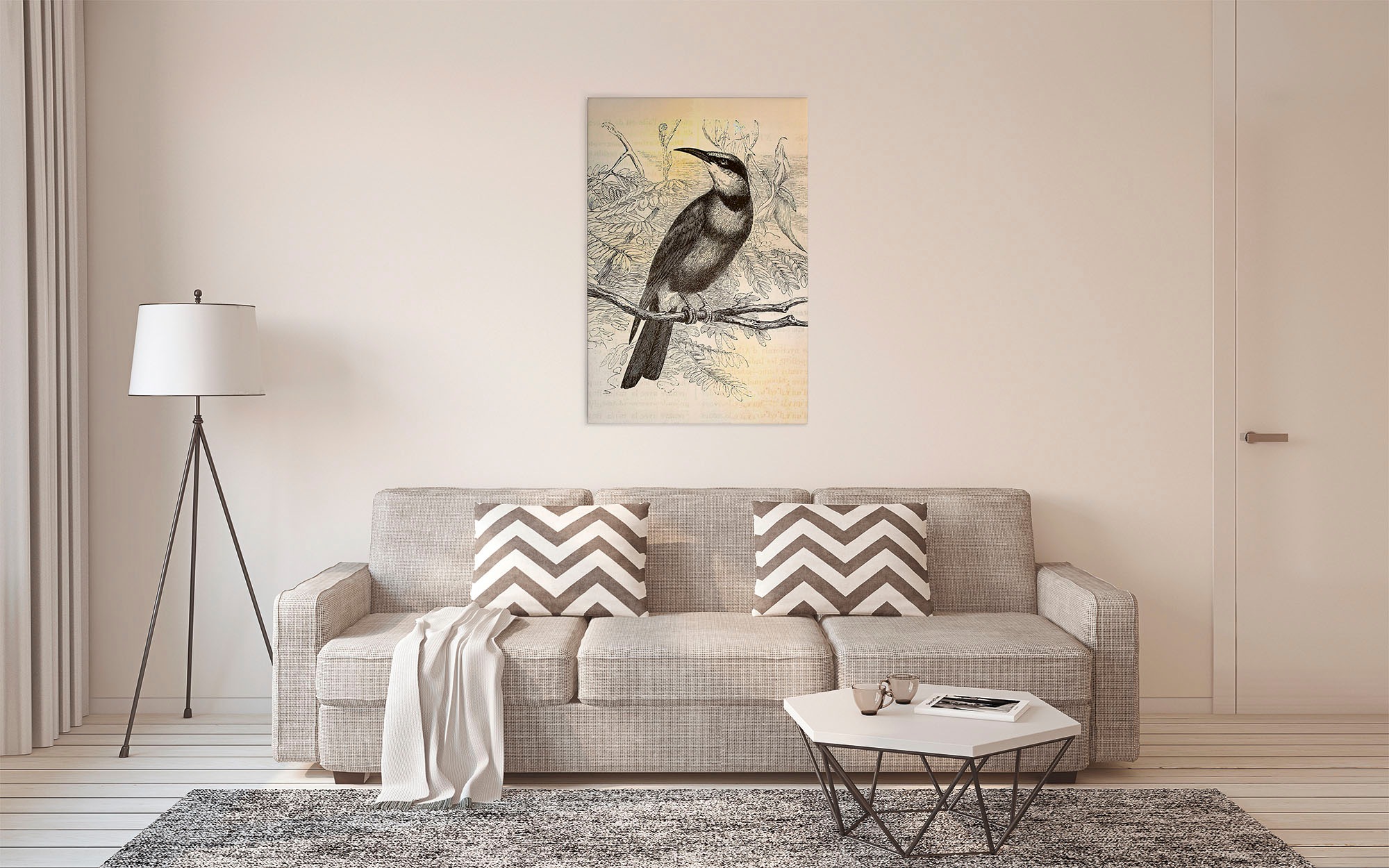 A.S. Création Leinwandbild »vintage birds«, Kunst-Gemälde-Kinder, (1 St.), Vogel Keilrahmen Bild Leinwand-Bild Wohnzimmer modern Wandbild Kinder