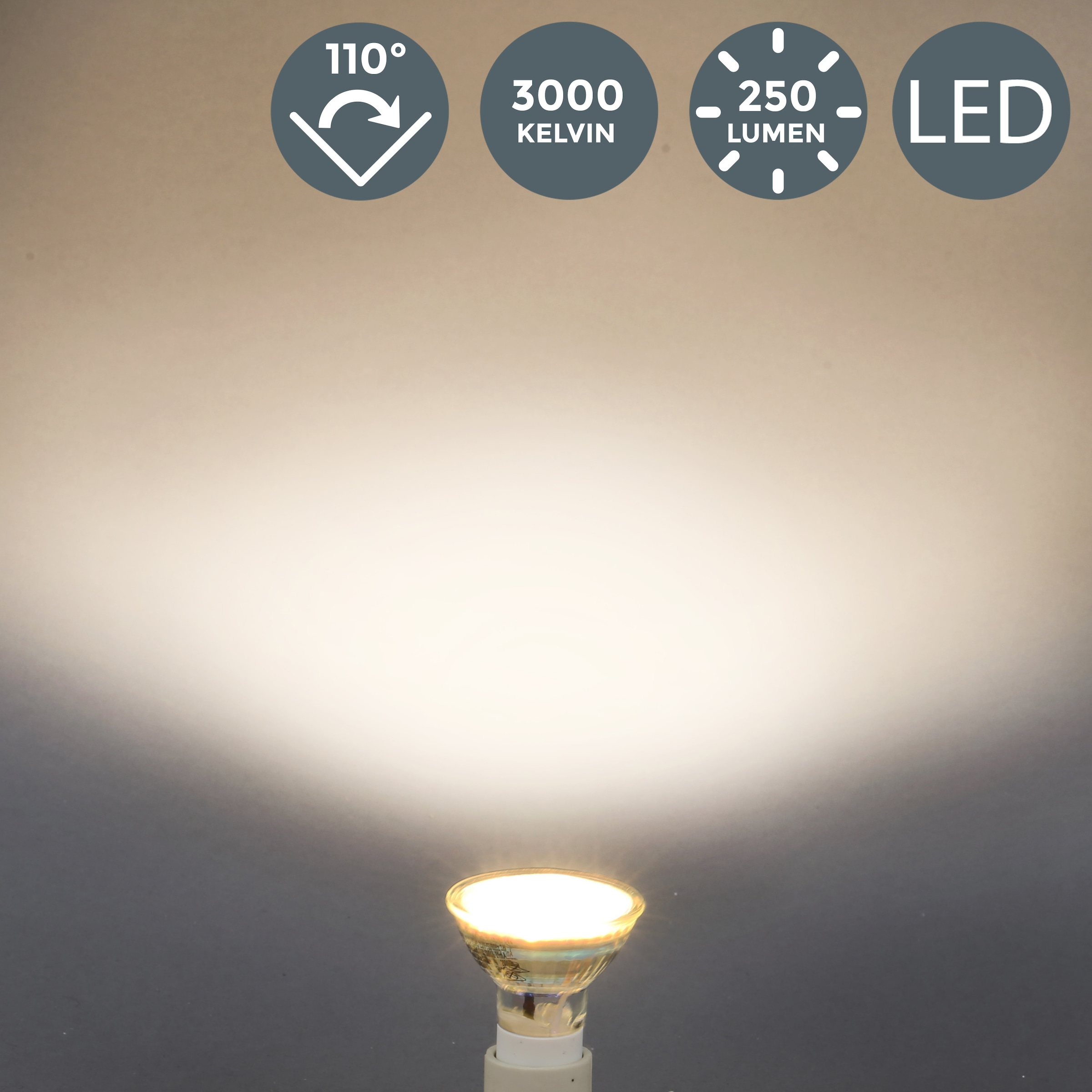 B.K.Licht LED-Leuchtmittel, GU10, 10 St., Warmweiß, LED Lampe Glühbirne 3 Watt 250 Lumen SET 3.000 Kelvin Energiesparlampe