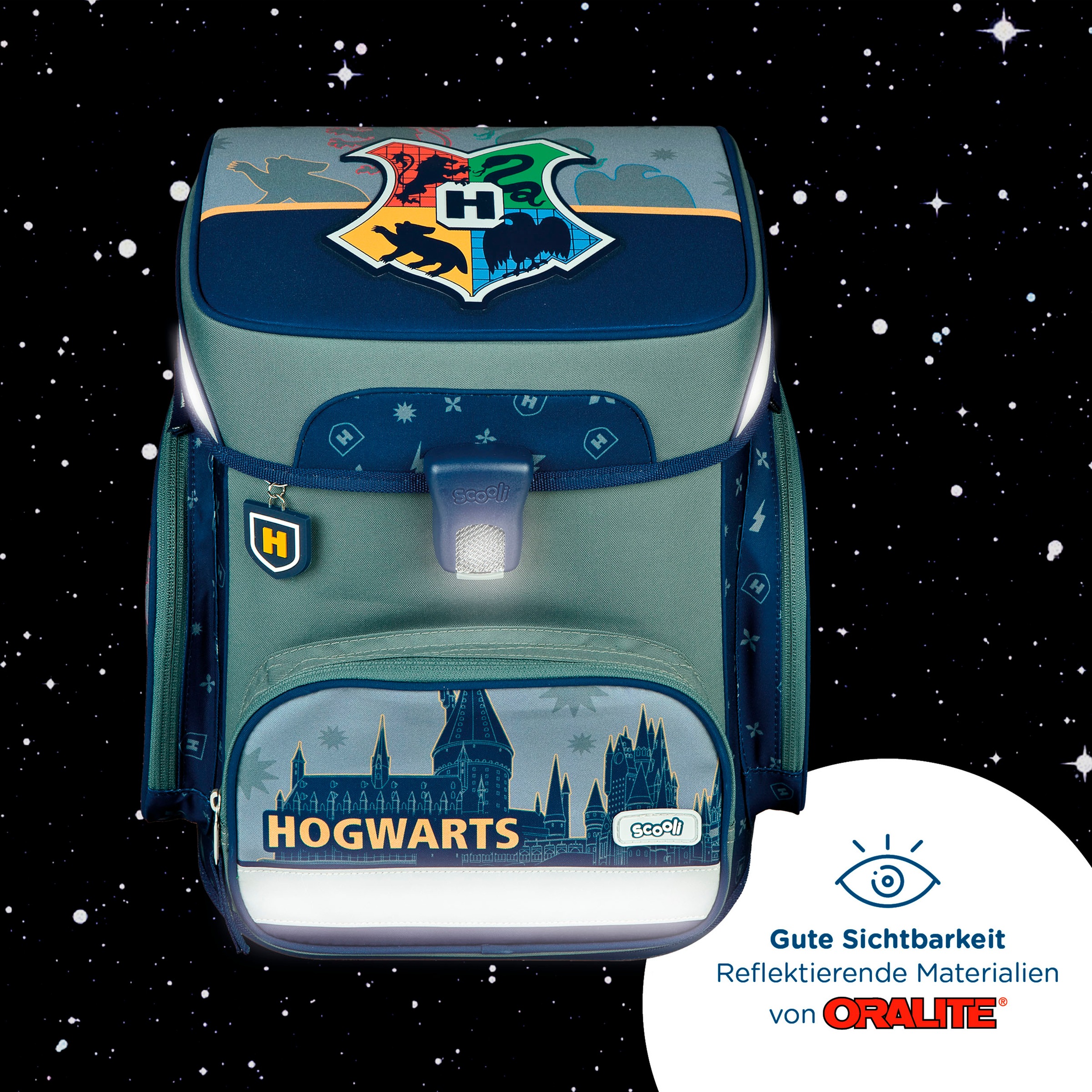 Scooli Schulranzen »EasyFit, Harry Potter Hogwarts«, Reflektoren