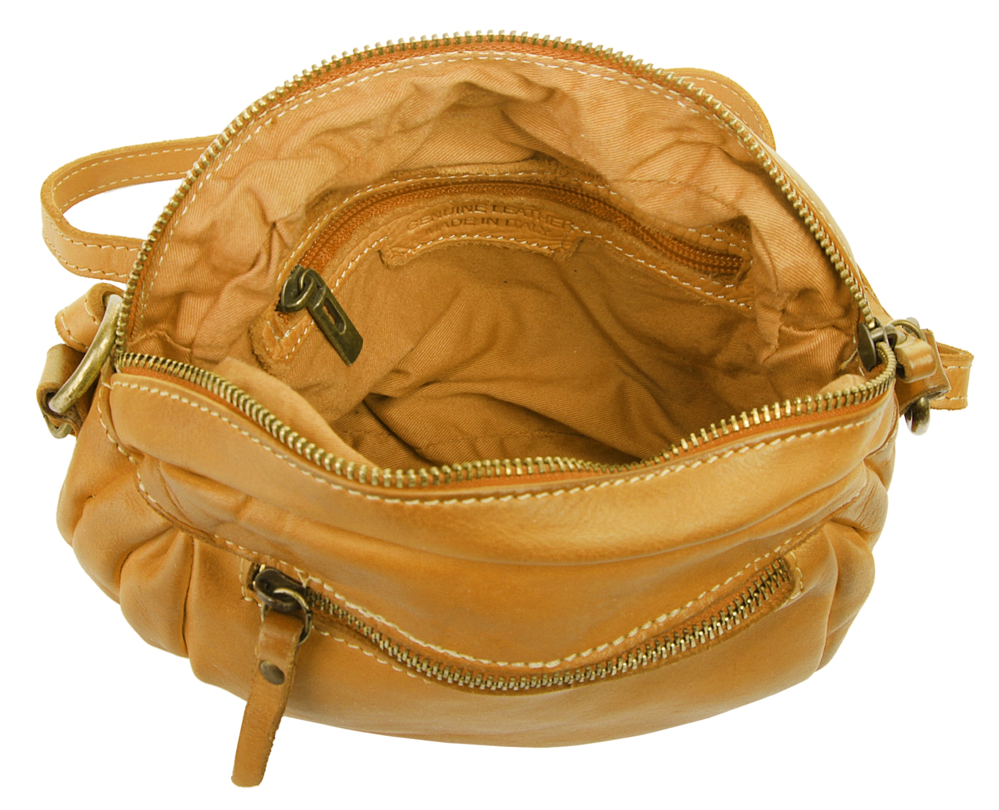Cluty Umhängetasche, echt Leder, Made in Italy