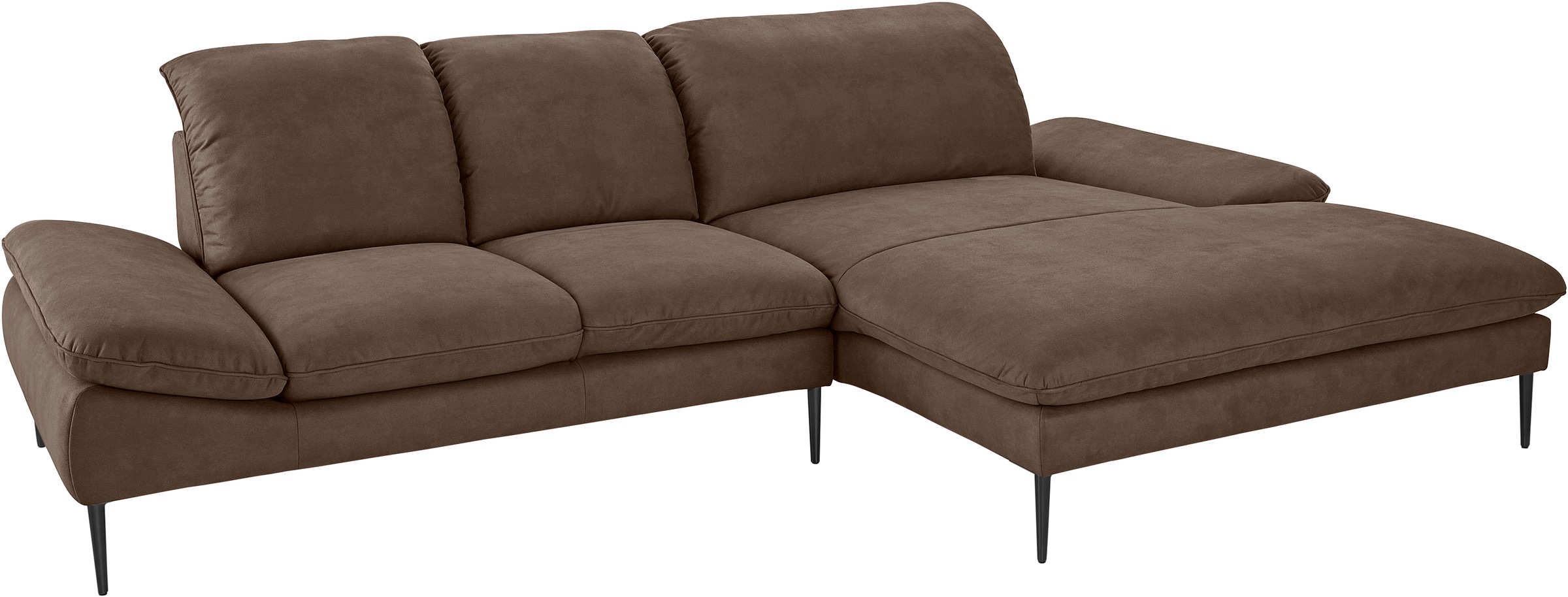 W.SCHILLIG Ecksofa »enjoy&MORE, Designsofa, elegant und bequem, L-Form«, Sitztiefenverstellung, Füße schwarz pulverbeschichtet, Breite 310 cm