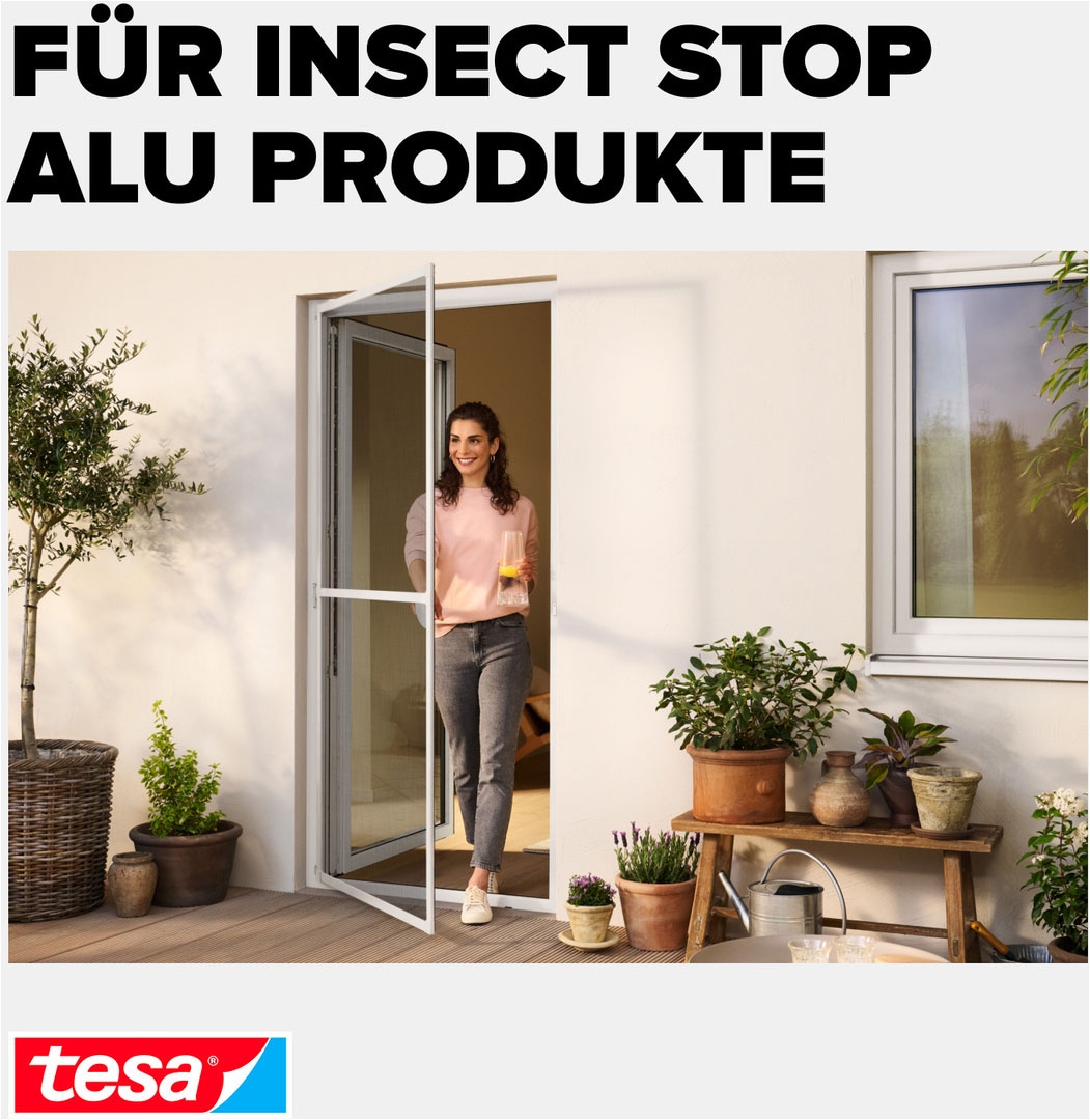 tesa Fliegengitter-Gewebe »Nachfüllrolle Aluminium - Alu-Gitter Ersatzrolle für Fliegengitter« Packung, Nachfüllrolle, 1 Stk. tlg. INSECT STOP Ersatz-Rolle 120 cm x 250 cm