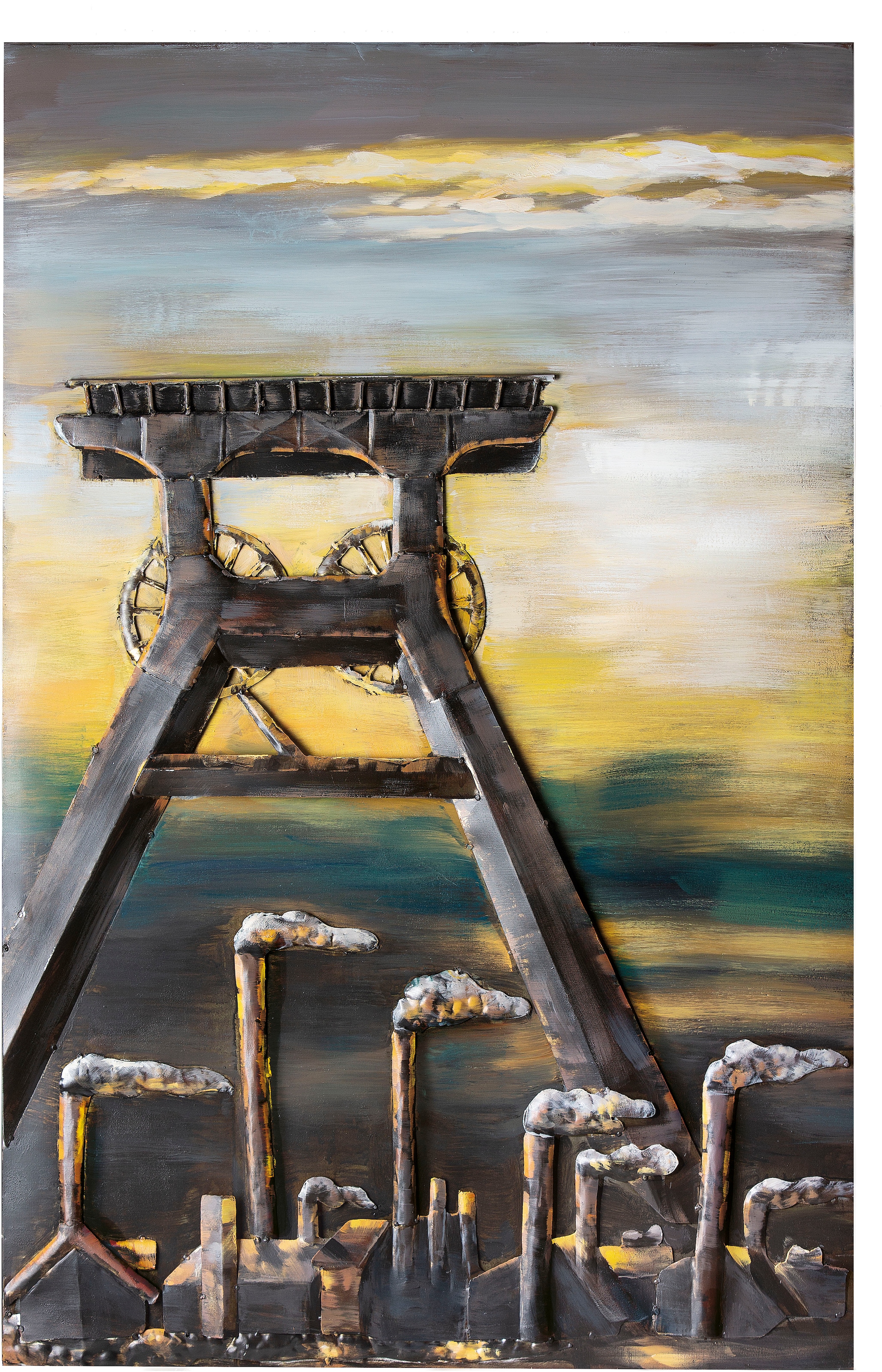 GILDE GALLERY Metallbild »Kunstobjekt Glück Auf« Landschaft 1 Stk. tlg. günstig online kaufen