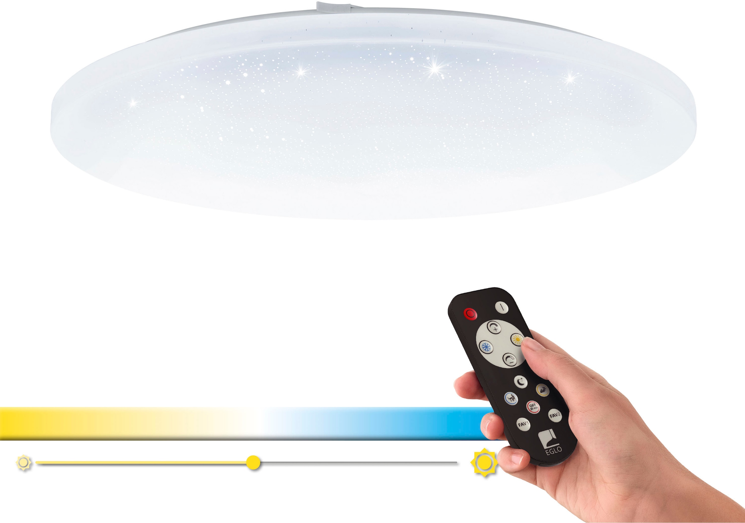 EGLO Deckenleuchte »FRANIA-A«, LED-Board, weiß / Ø57 x H7,5 cm / inkl. 1 x günstig online kaufen