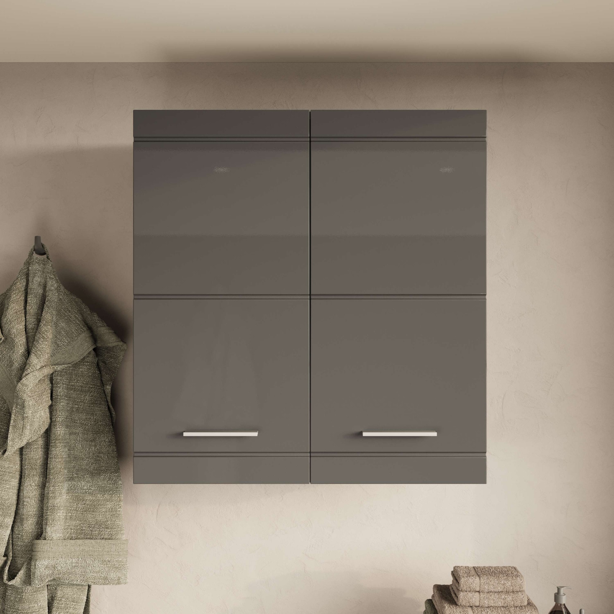 OTTO home Hängeschrank »Föhr, Badschrank, Badezimmerschrank, Badmöbel« Breite 72,8 cm, 2 Türen, minimalistisch, zeitlos, hochglänzend