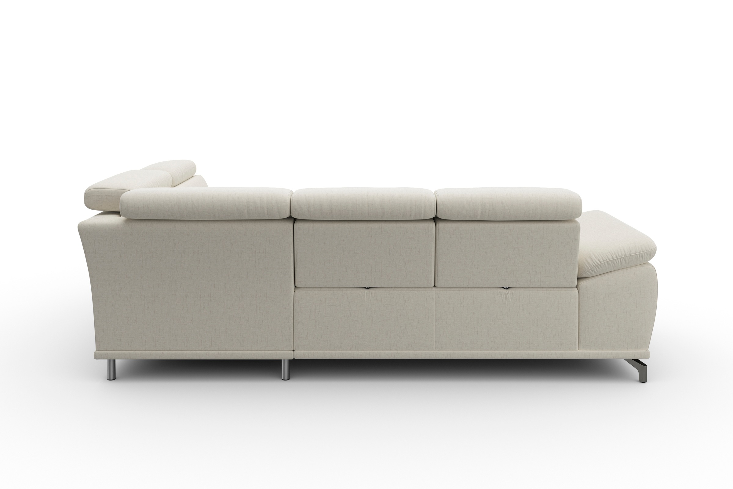 sit&more Ecksofa »Cabrio L-Form, mit Sitztiefenverstellung, Arm- und Kopfteilverstellung«, 3 Nierenkissen, Federkern, optional Bettfunktion und Stauraum