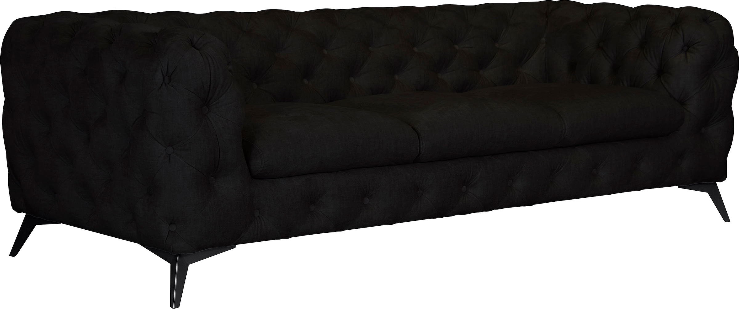 Leonique Chesterfield-Sofa »Glynis«, aufwändige Knopfheftung, moderne Chesterfield Optik, Fußfarbe wählbar