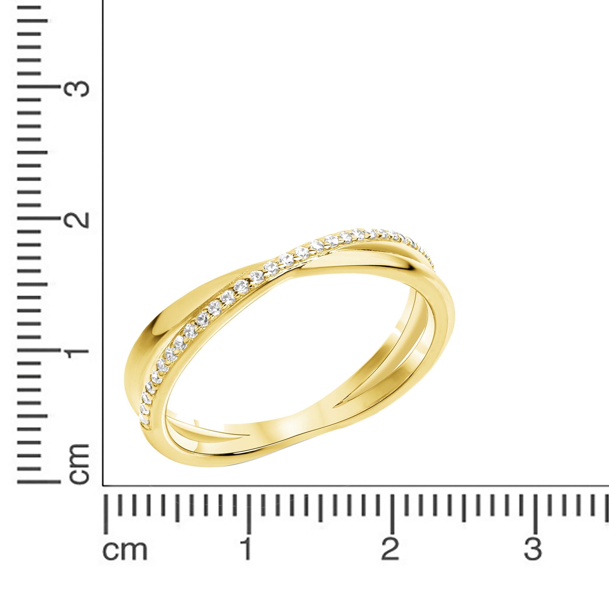 CELESTA Fingerring »Silber 925 vergoldet mit weißen Zirkonia-Steinen«
