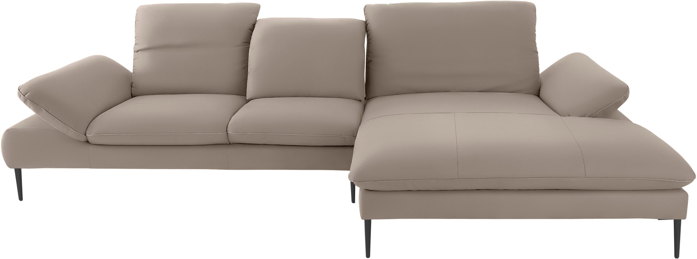 W.SCHILLIG Ecksofa »enjoy&MORE, Designsofa, bequem, zeitlos und elegant, L-Form«, Sitztiefenverstellung, Füße schwarz pulverbeschichtet, Breite 340 cm