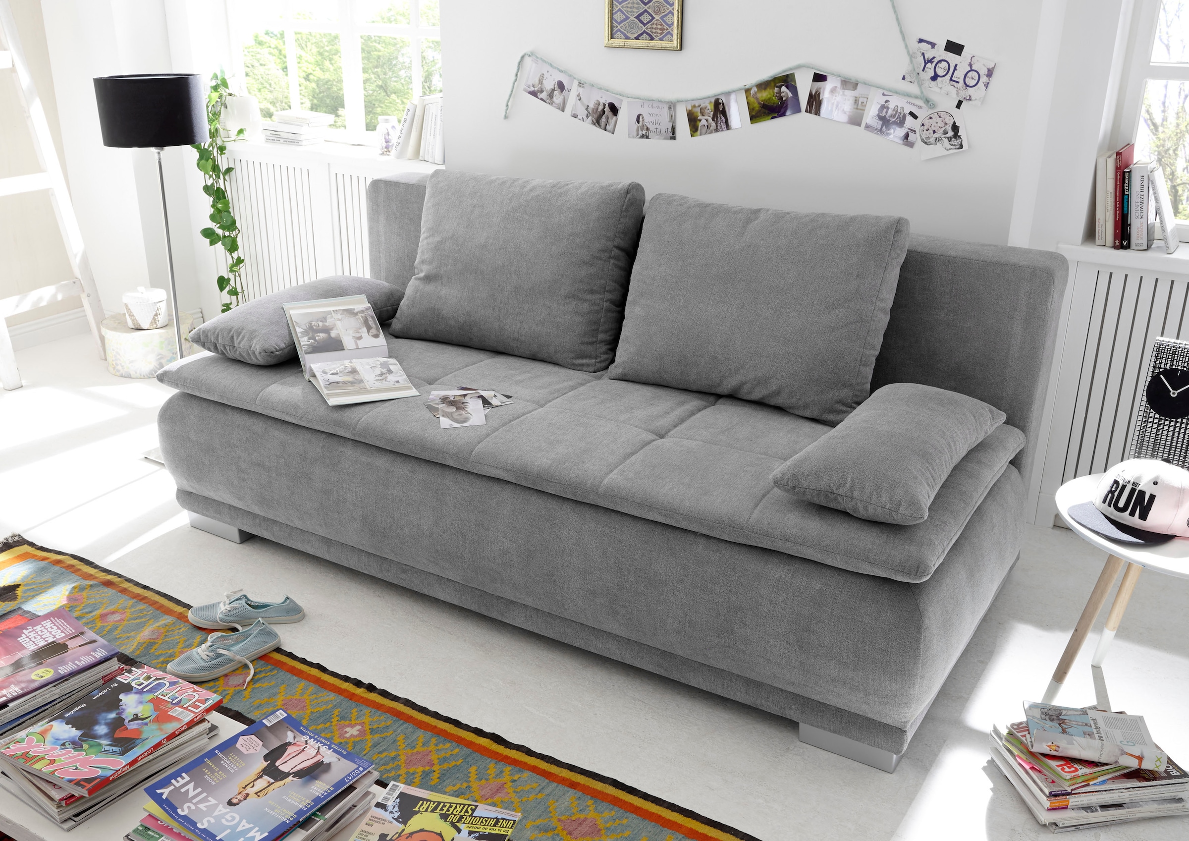 ED EXCITING DESIGN Schlafsofa "Luigi", mit Bettfunktion, Bettkasten, Rücken günstig online kaufen